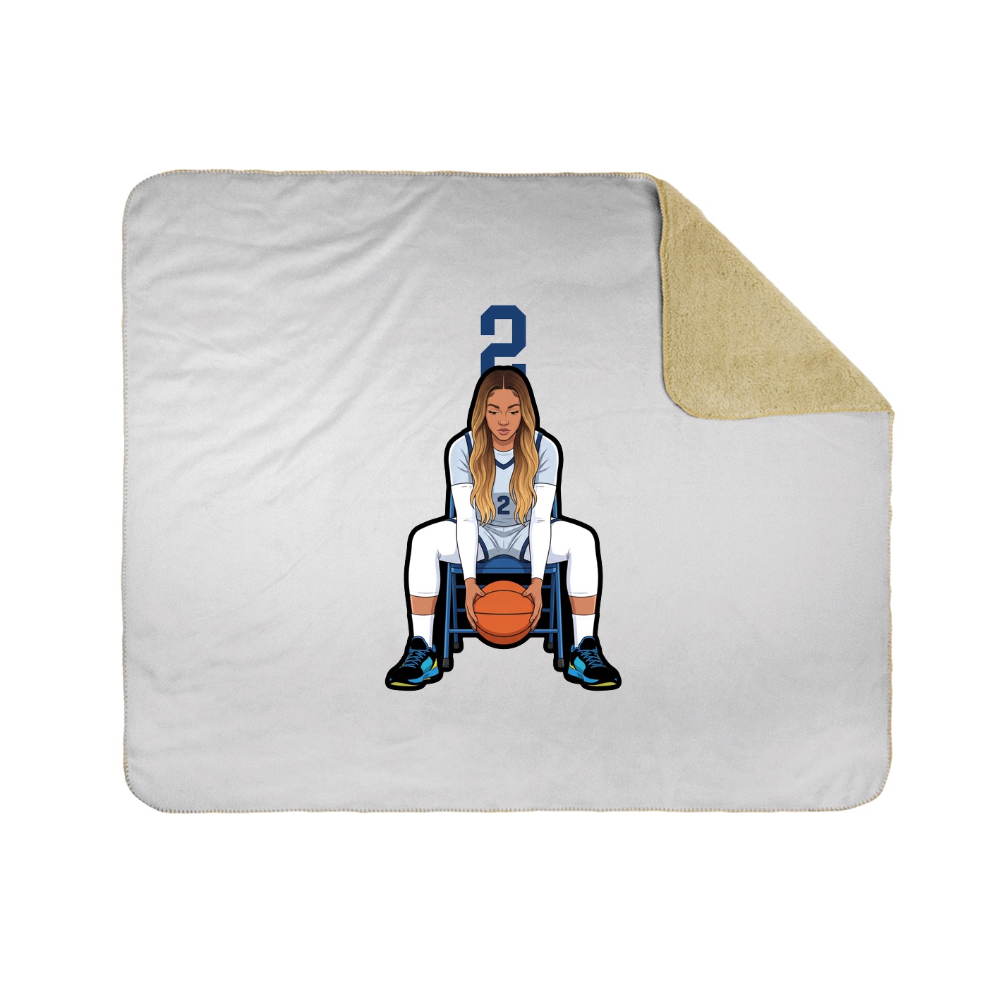 Throw Blanket — Number Top in White