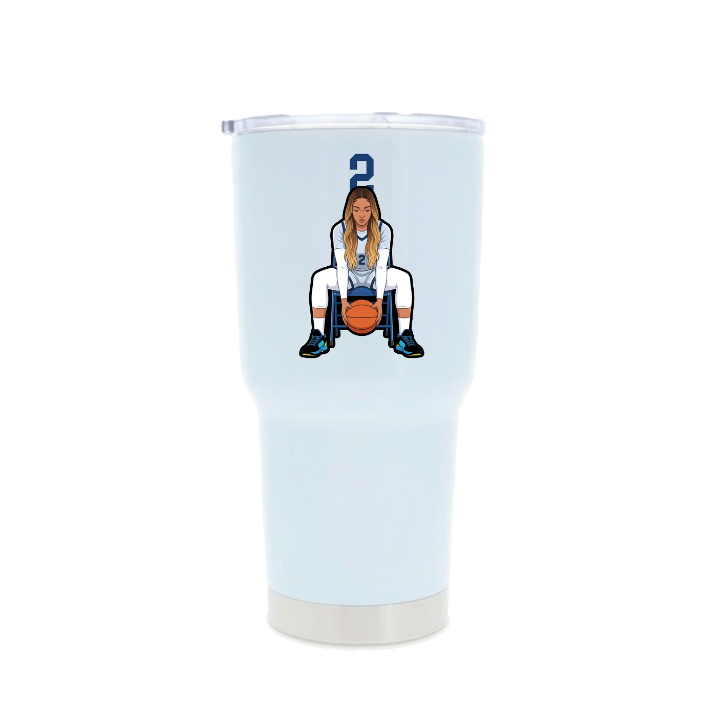30oz Stainless Steel Tumbler — Number Top in White