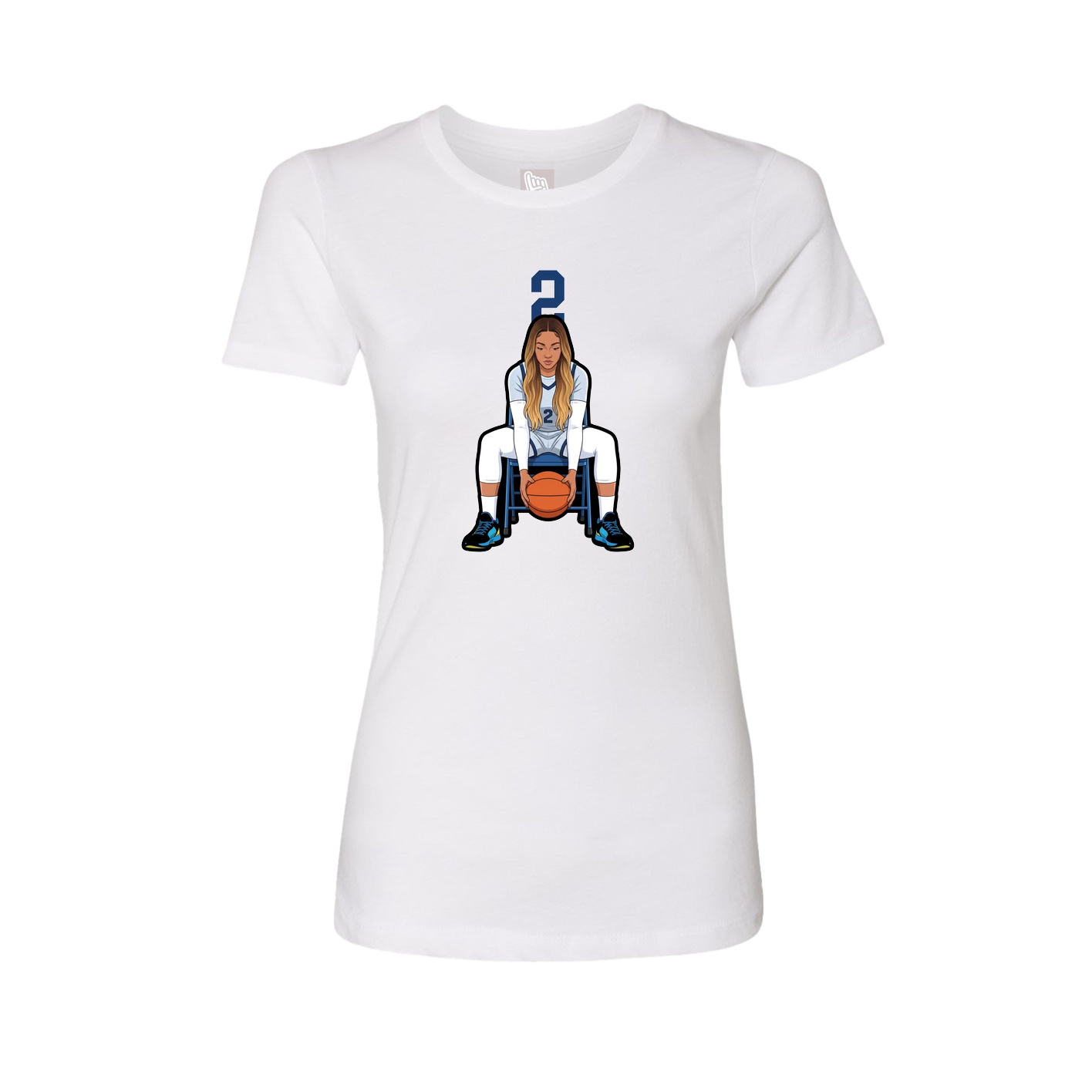 Fitted Women's Tee — Number Top in White