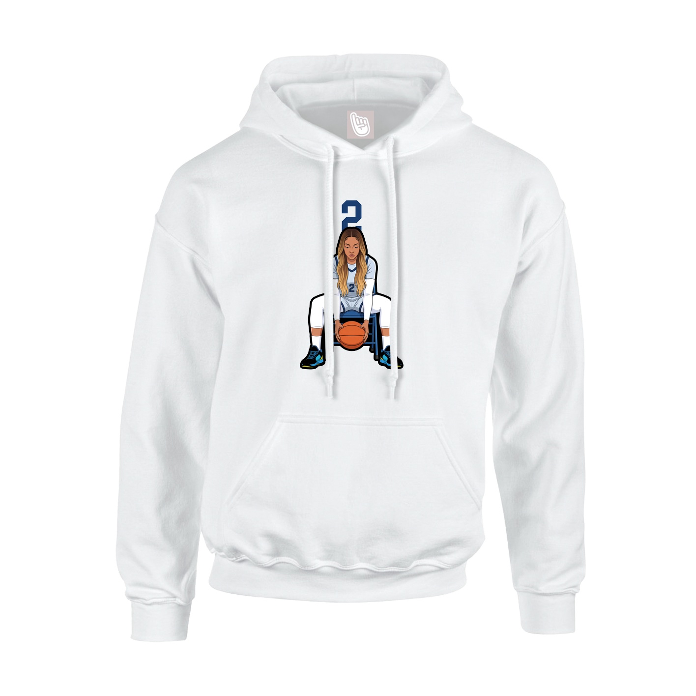 Youth Hoodie — Number Top in White
