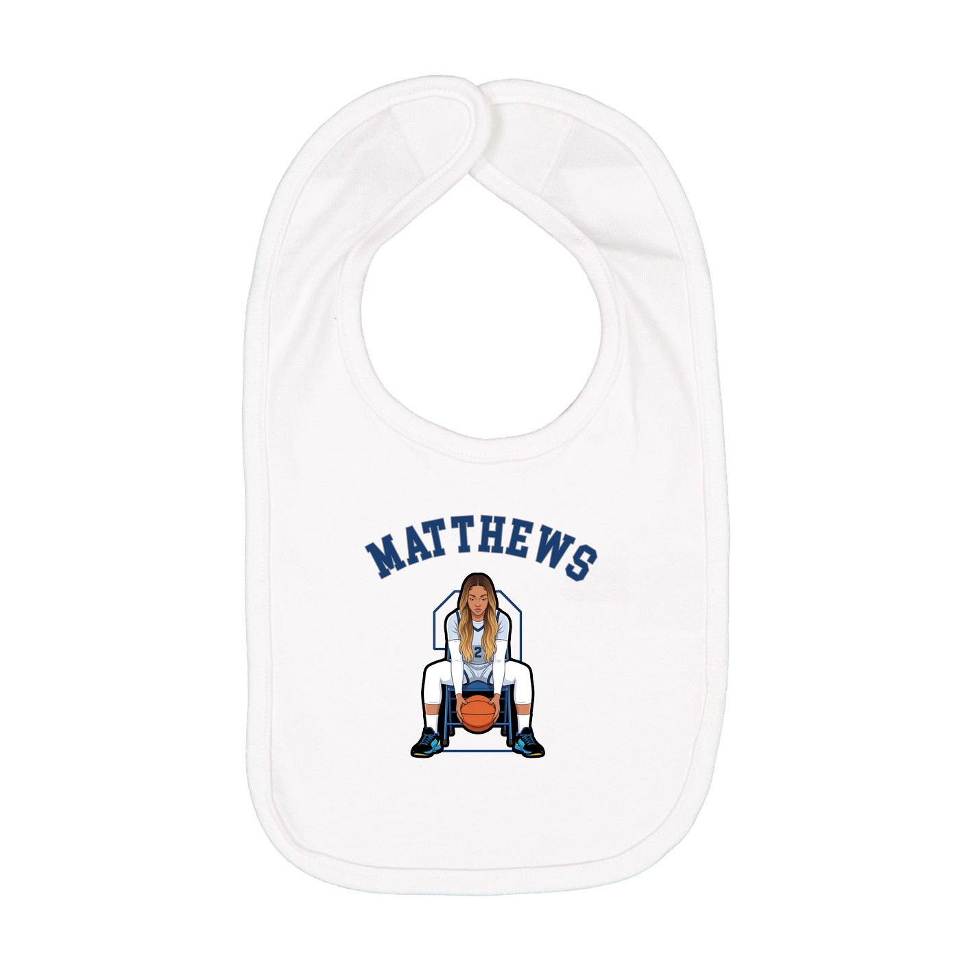 Infant Bib — Shirsey Arch in White