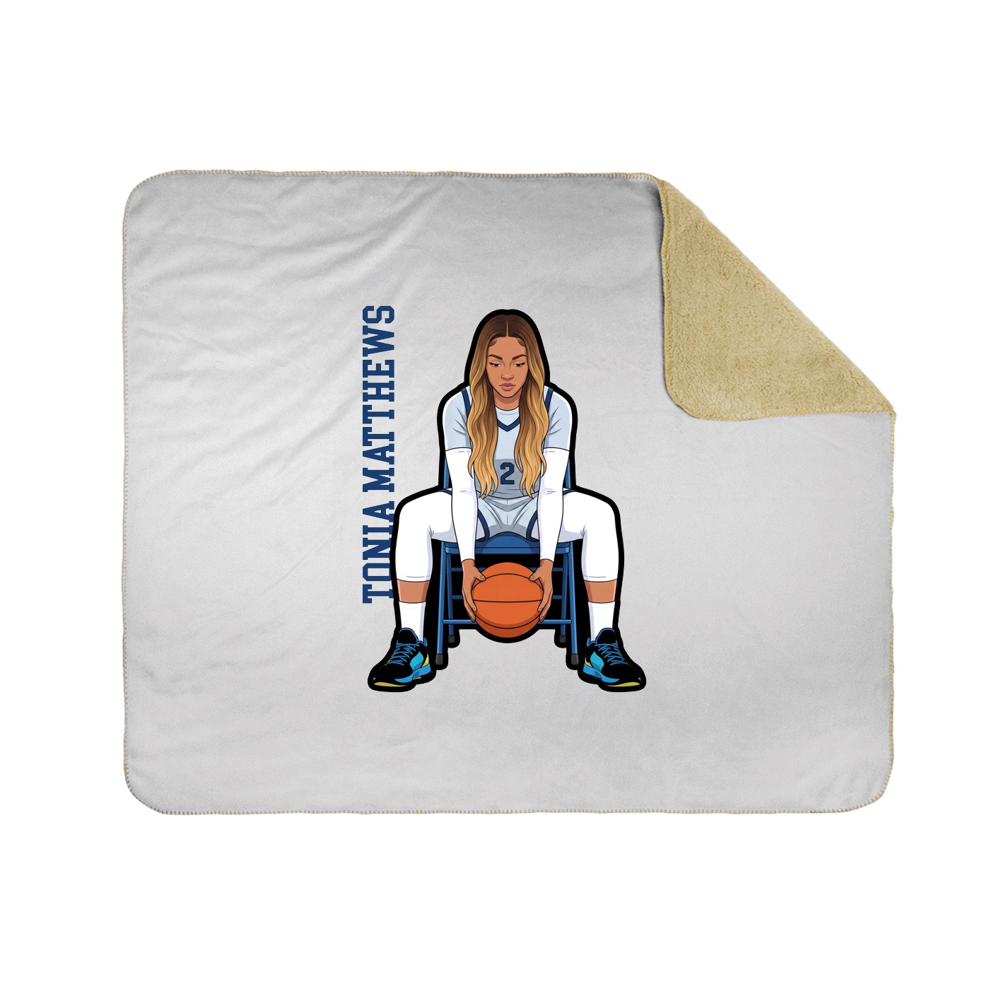 Throw Blanket — Name Vertical in White