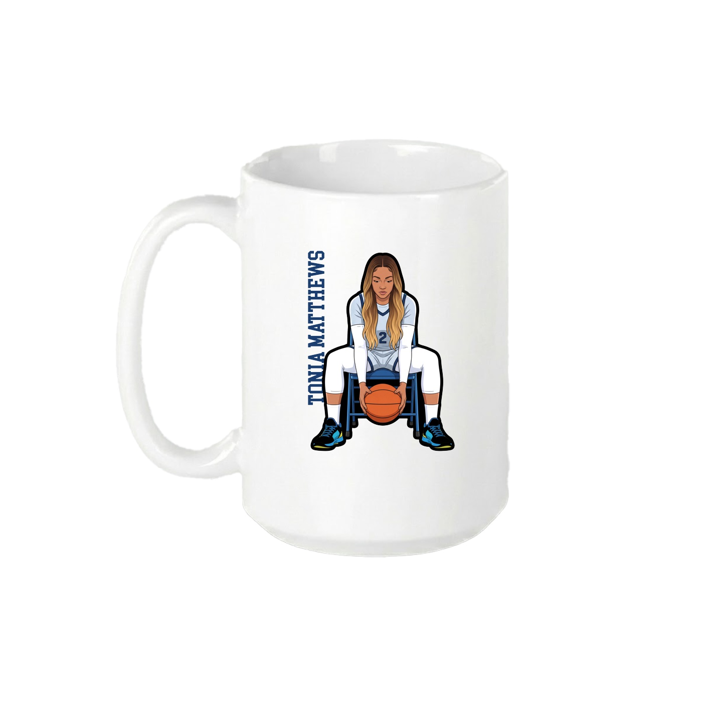 15oz Coffee Mug — Name Vertical in White
