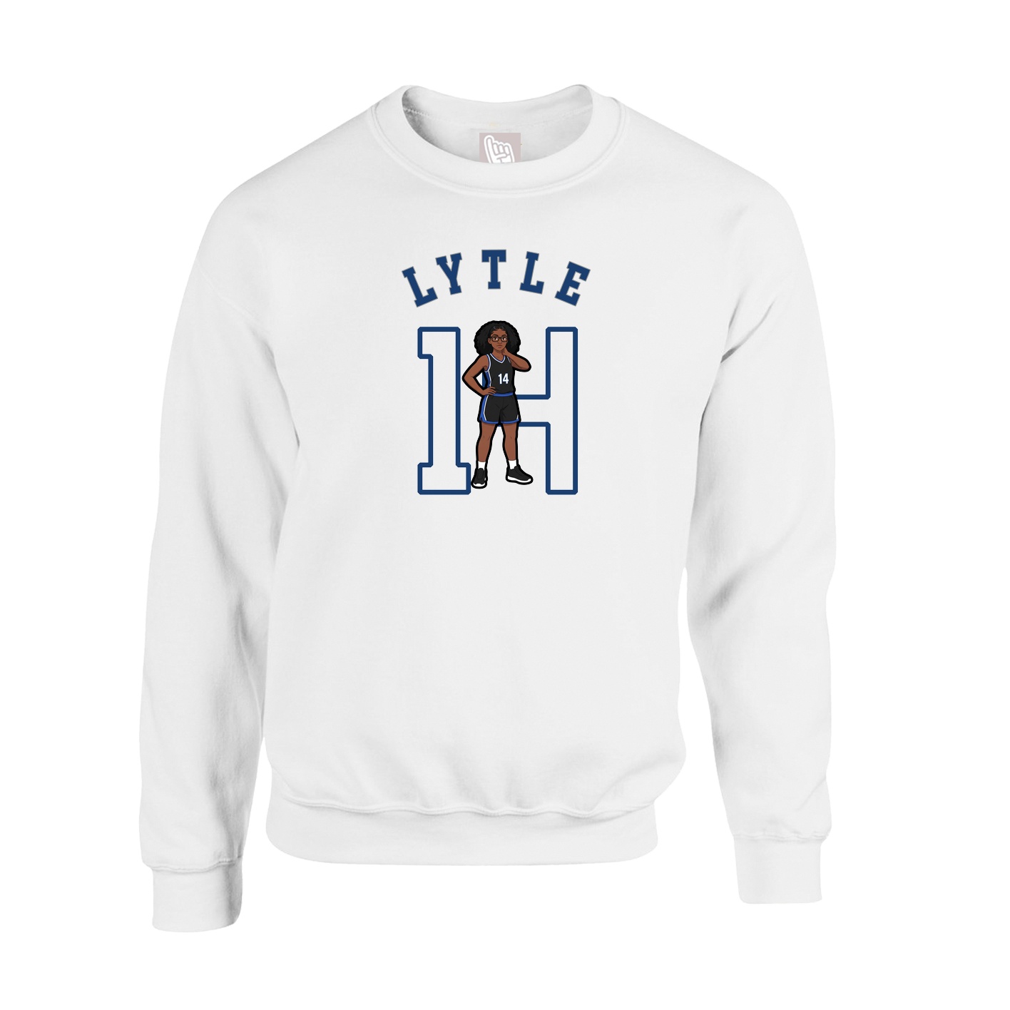 Fleece Crew — Shirsey Arch in White