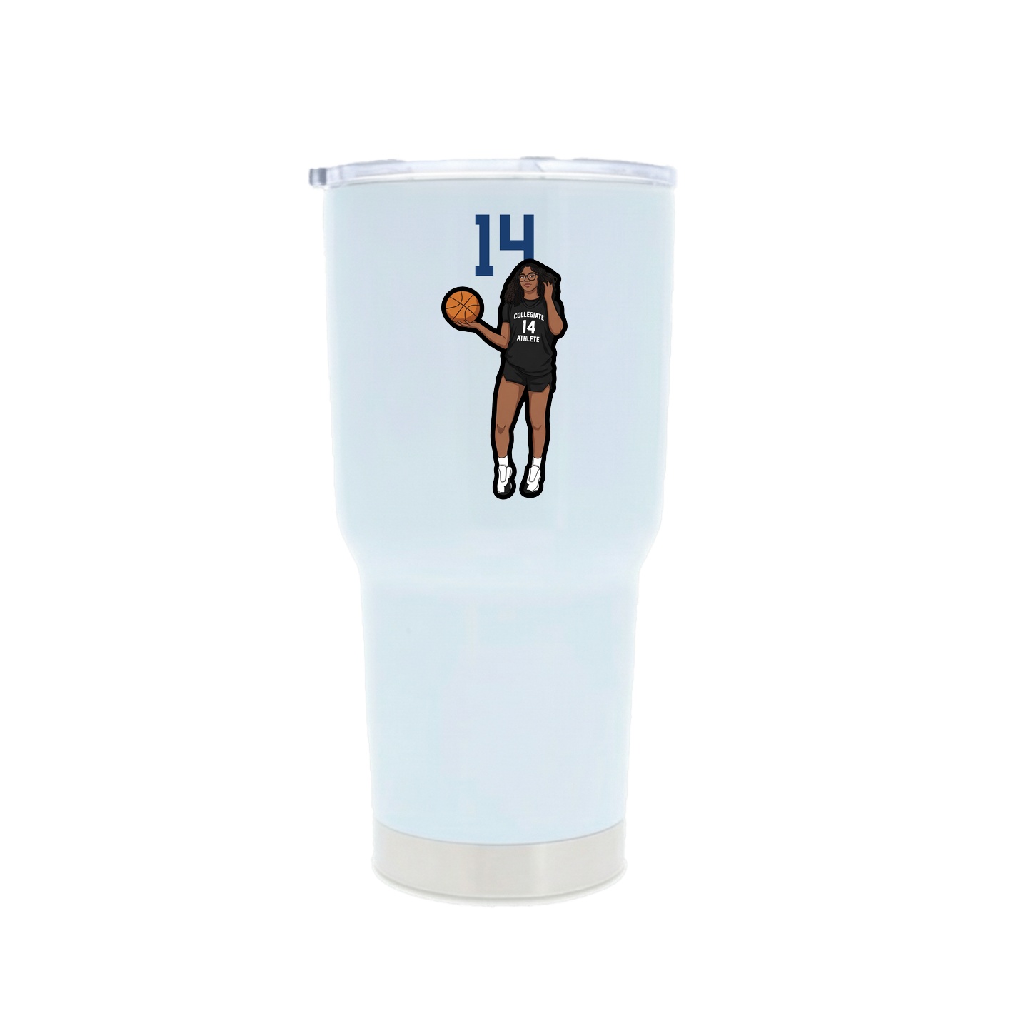 30oz Stainless Steel Tumbler — Number Top in White