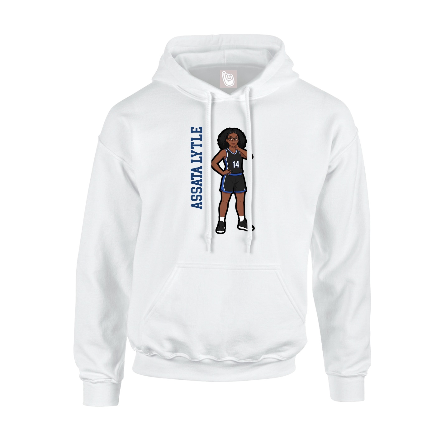 Youth Hoodie — Name Vertical in White