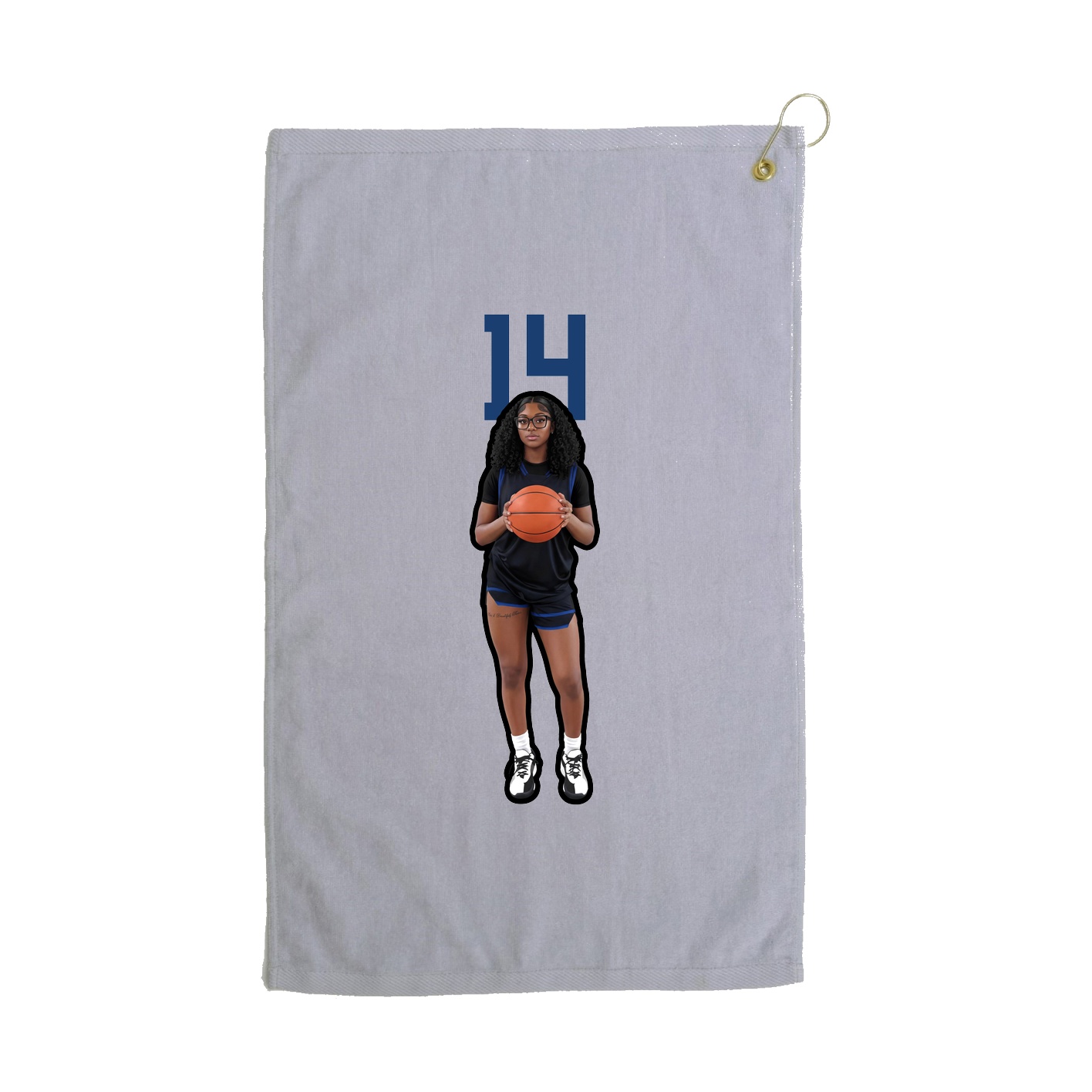 Golf Towel — Number Top in Grey