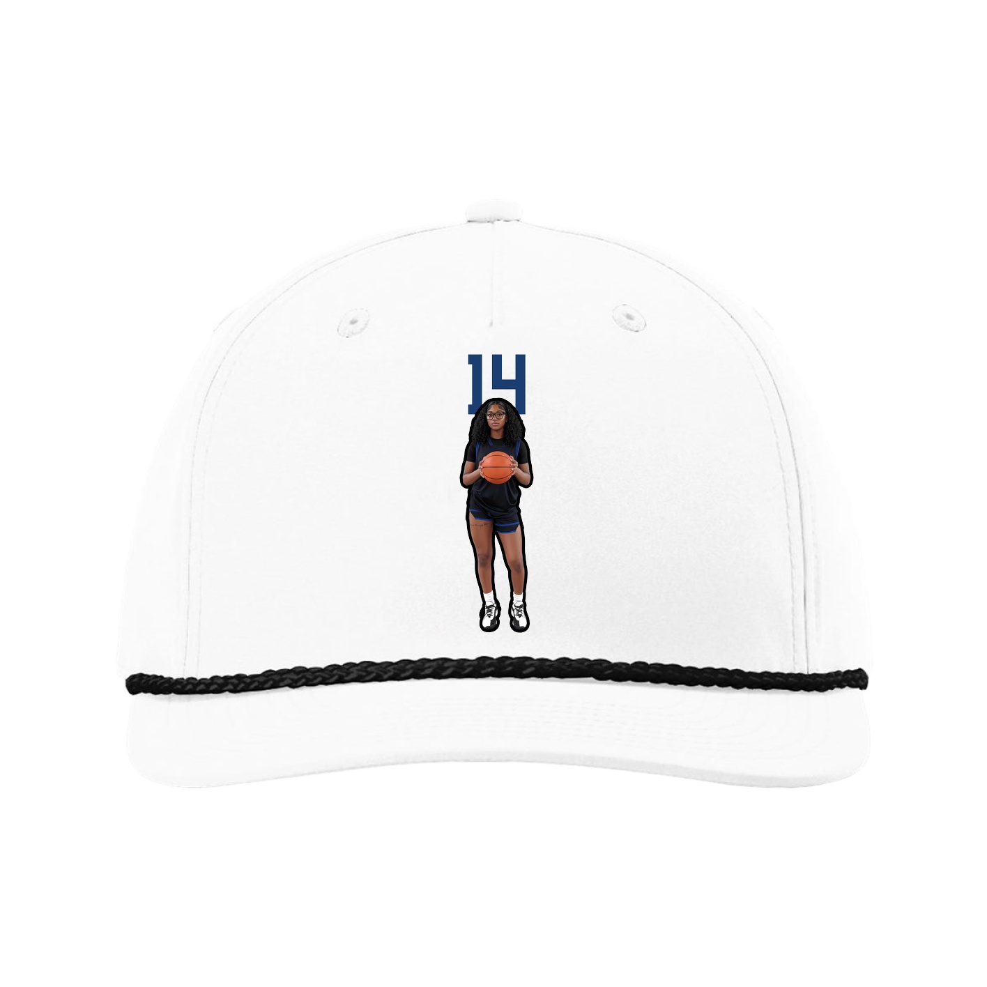 Five-Panel Classic Rope Cap — Number Top in White