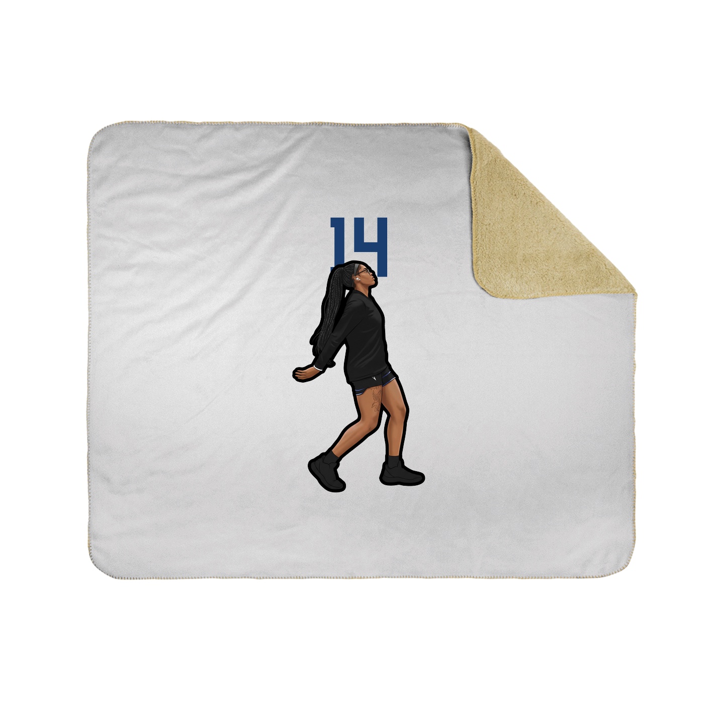 Throw Blanket — Number Top in White