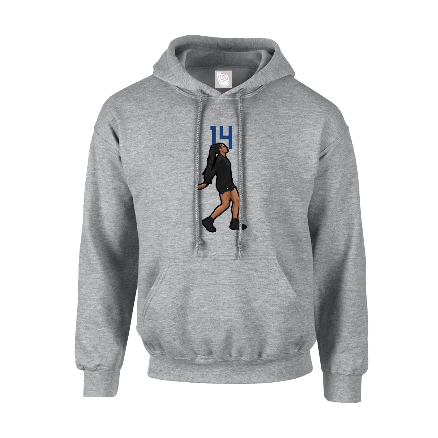 Hoodie — Number Top in Grey
