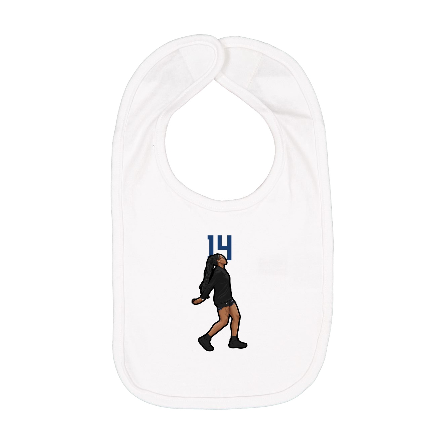 Infant Bib — Number Top in White