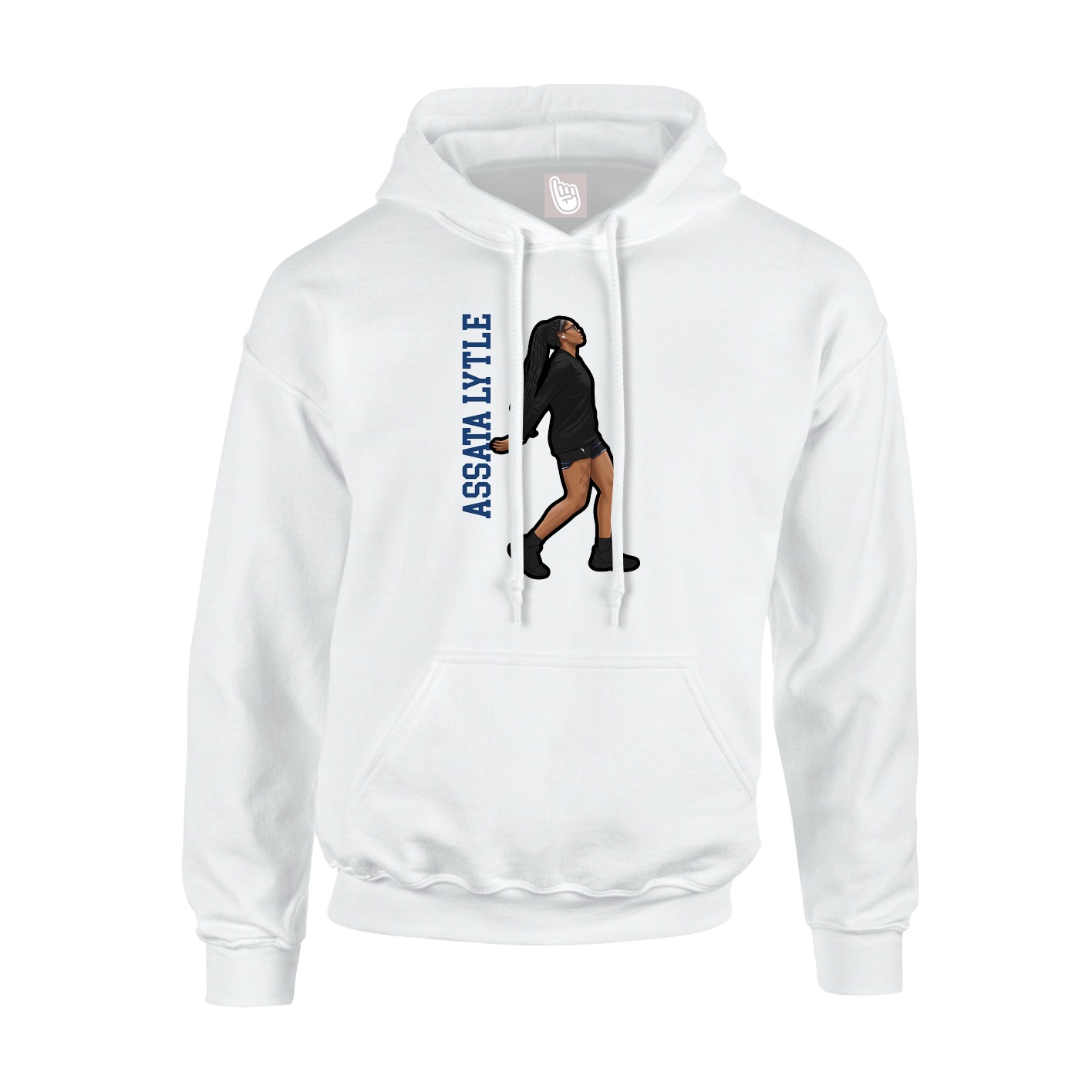 Hoodie — Name Vertical in White
