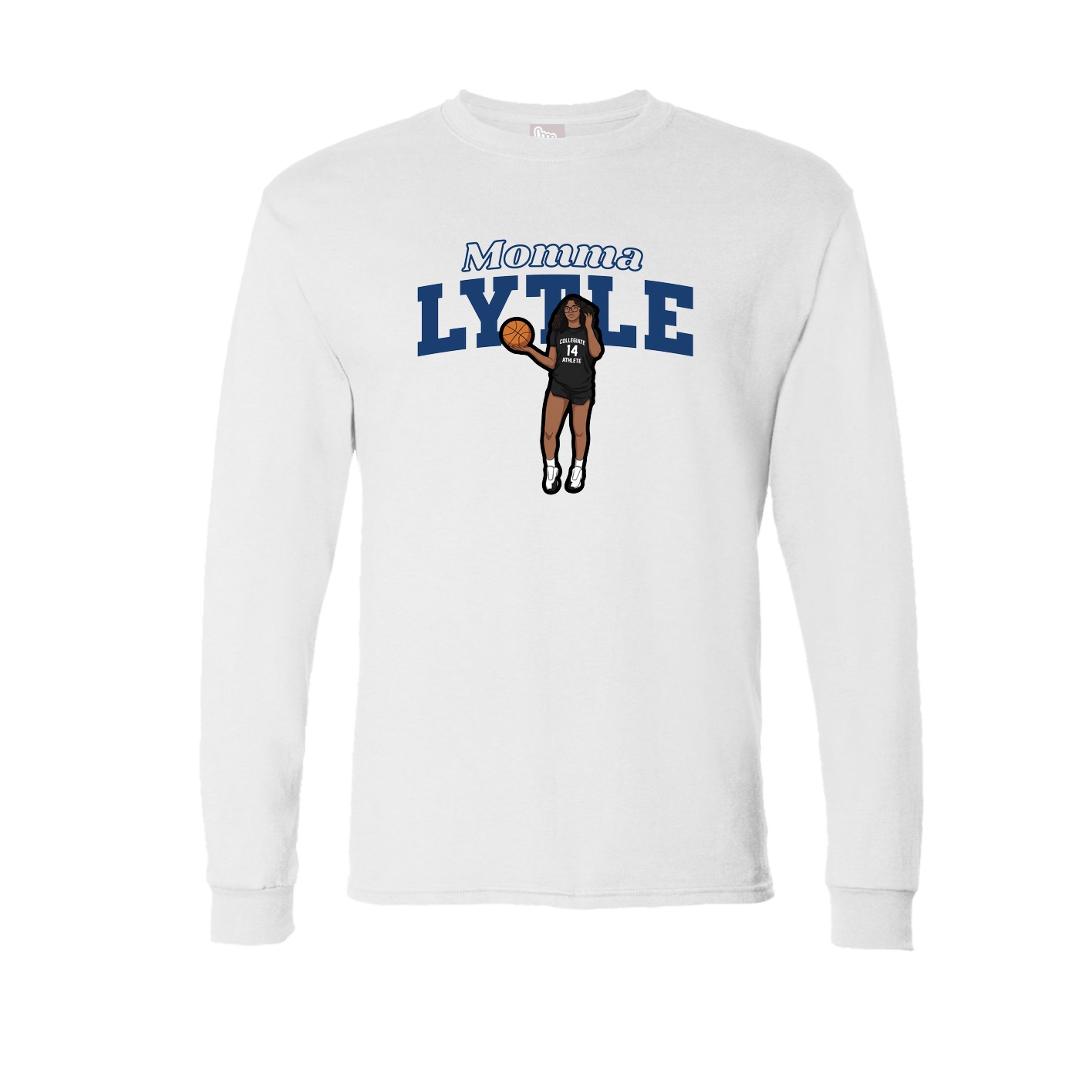 Long Sleeve Tee — Mothers Day Block in White