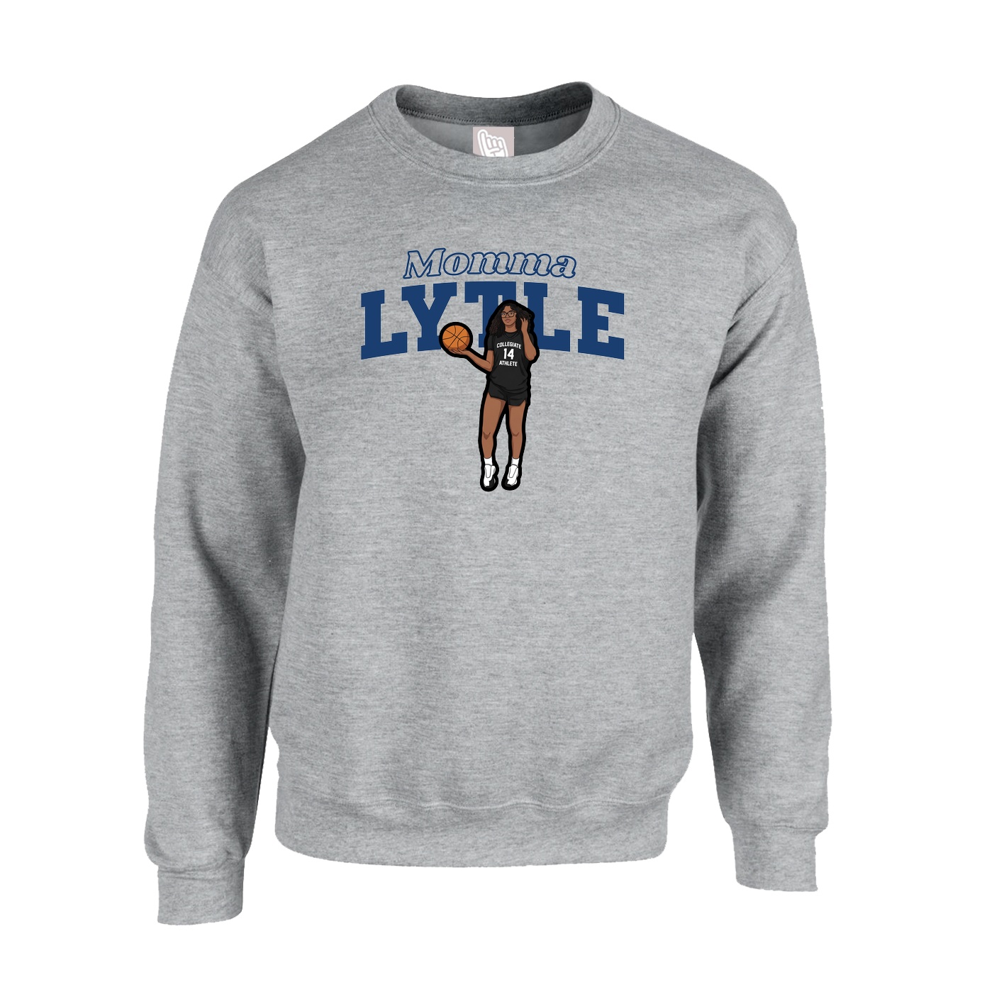 Fleece Crew — Mothers Day Block in Grey