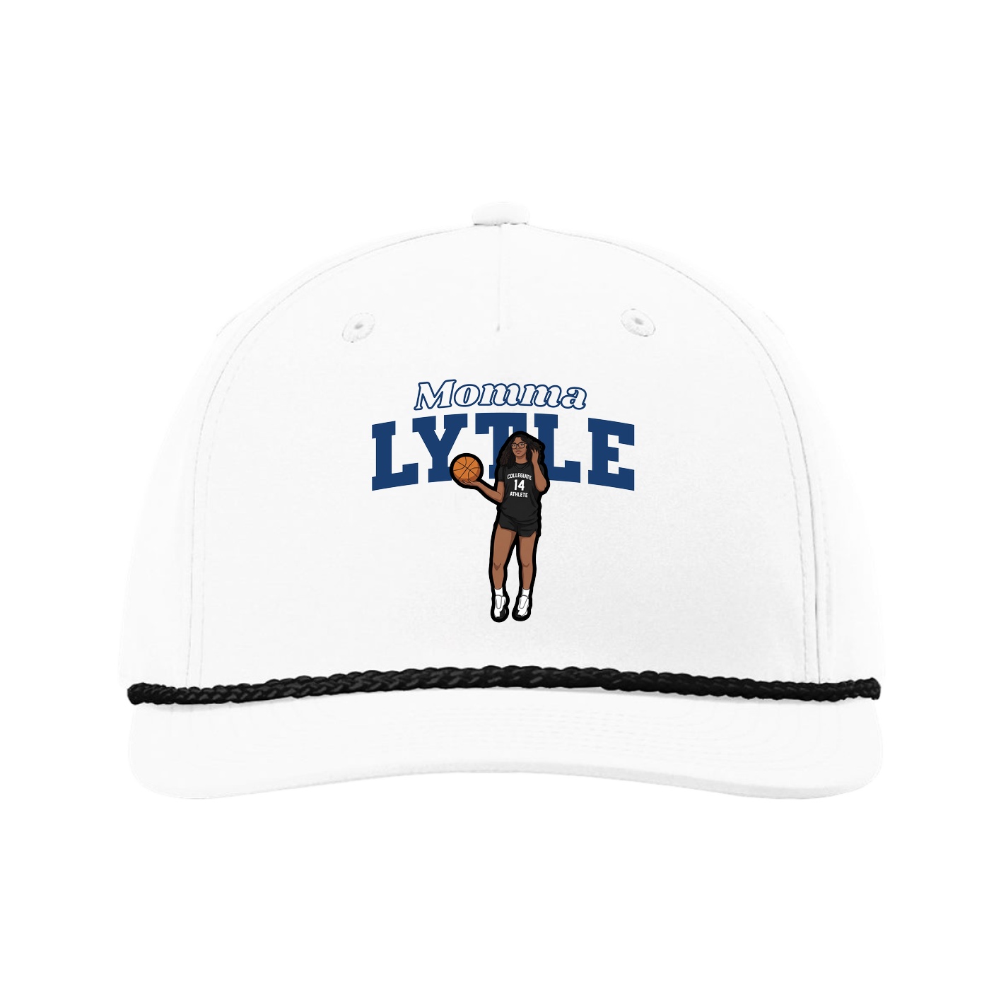 Five-Panel Classic Rope Cap — Mothers Day Block in White