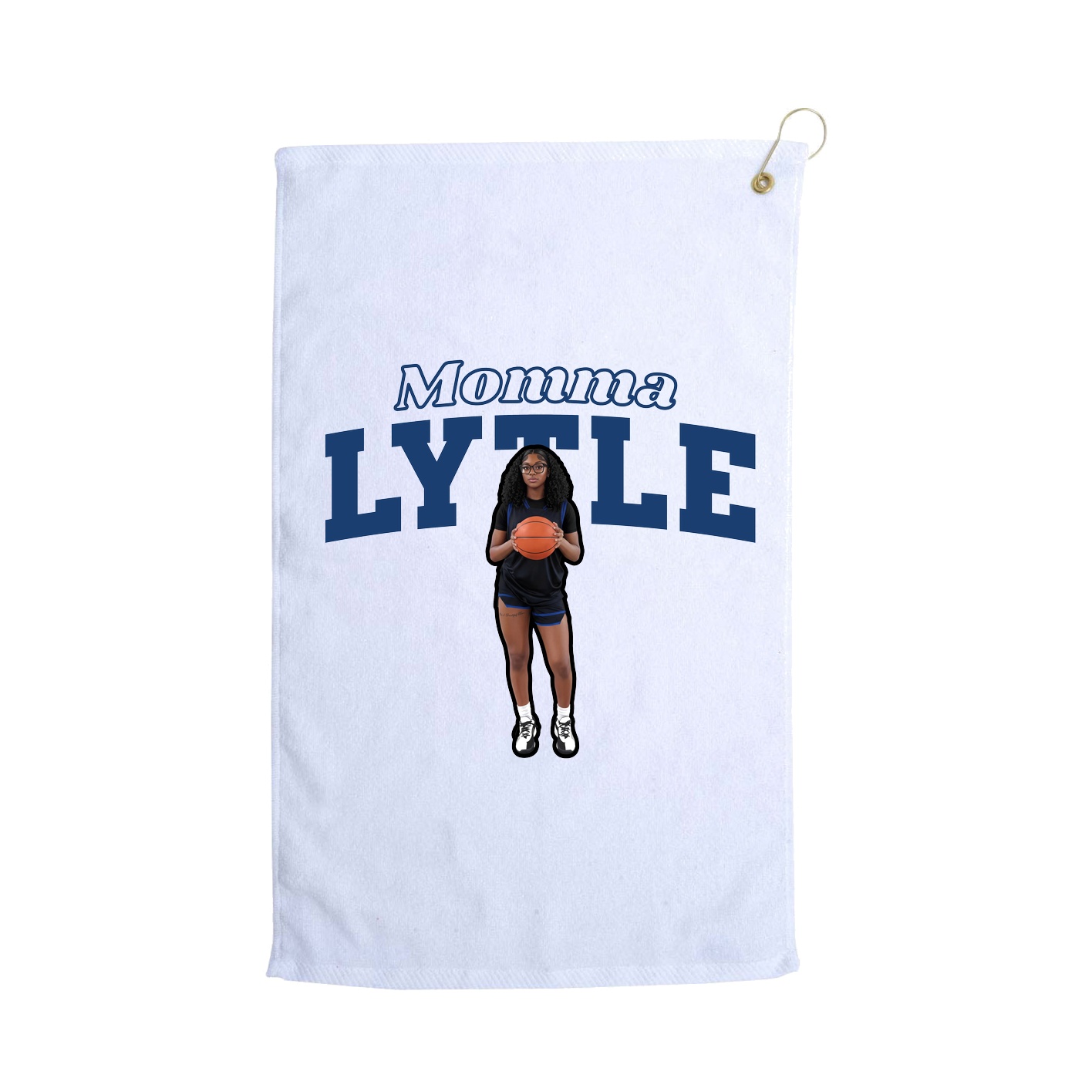 Golf Towel — Mothers Day Block in White