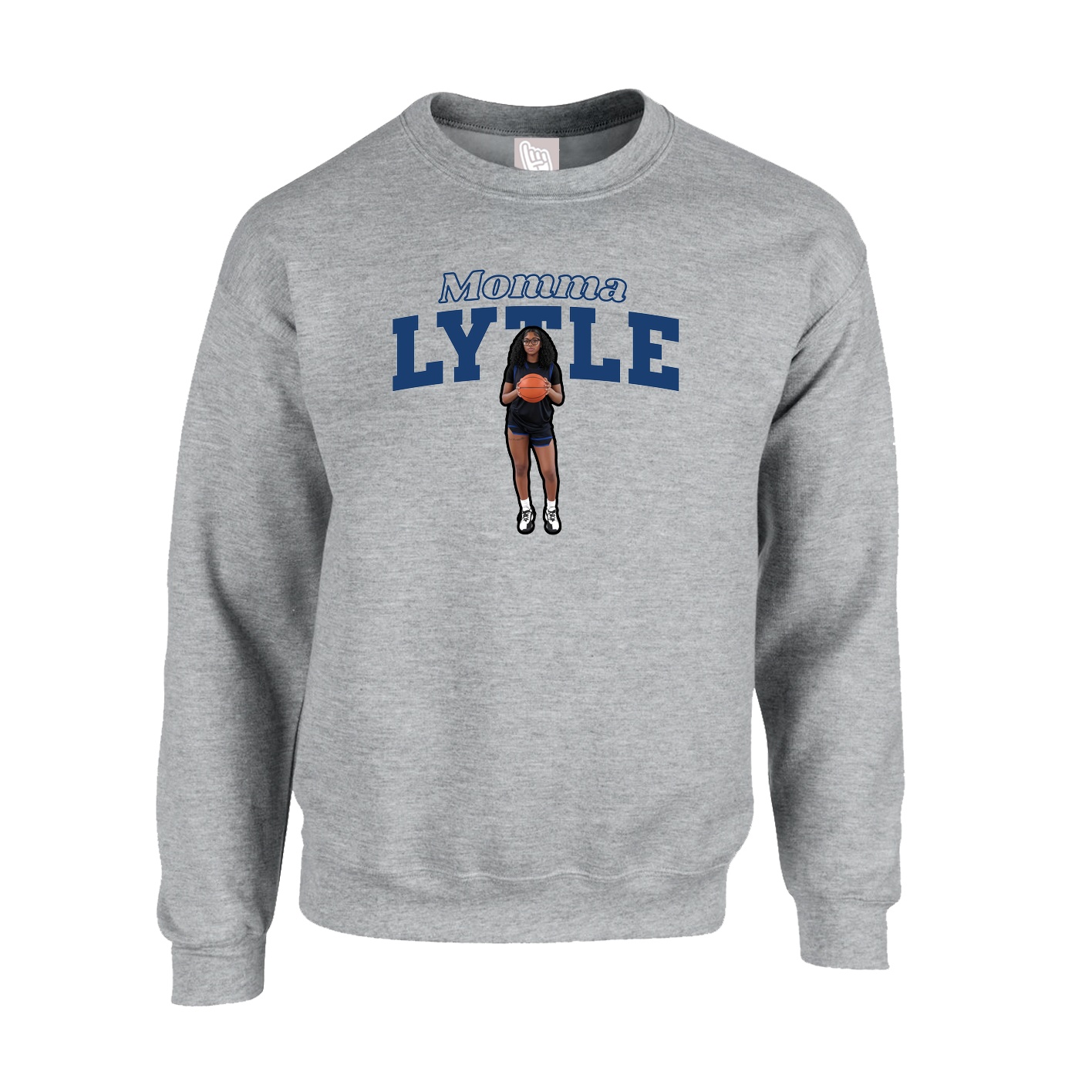 Fleece Crew — Mothers Day Block in Grey