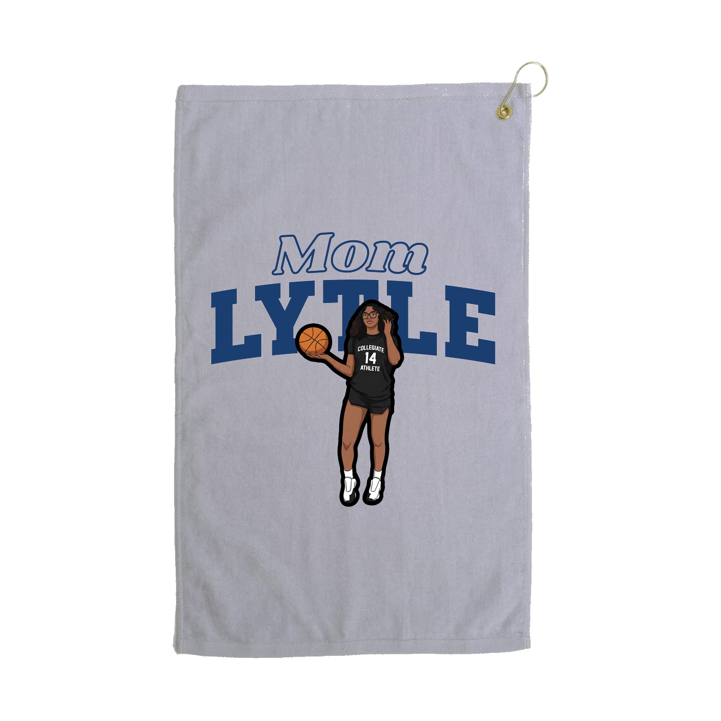 Golf Towel — Mothers Day Block in Grey