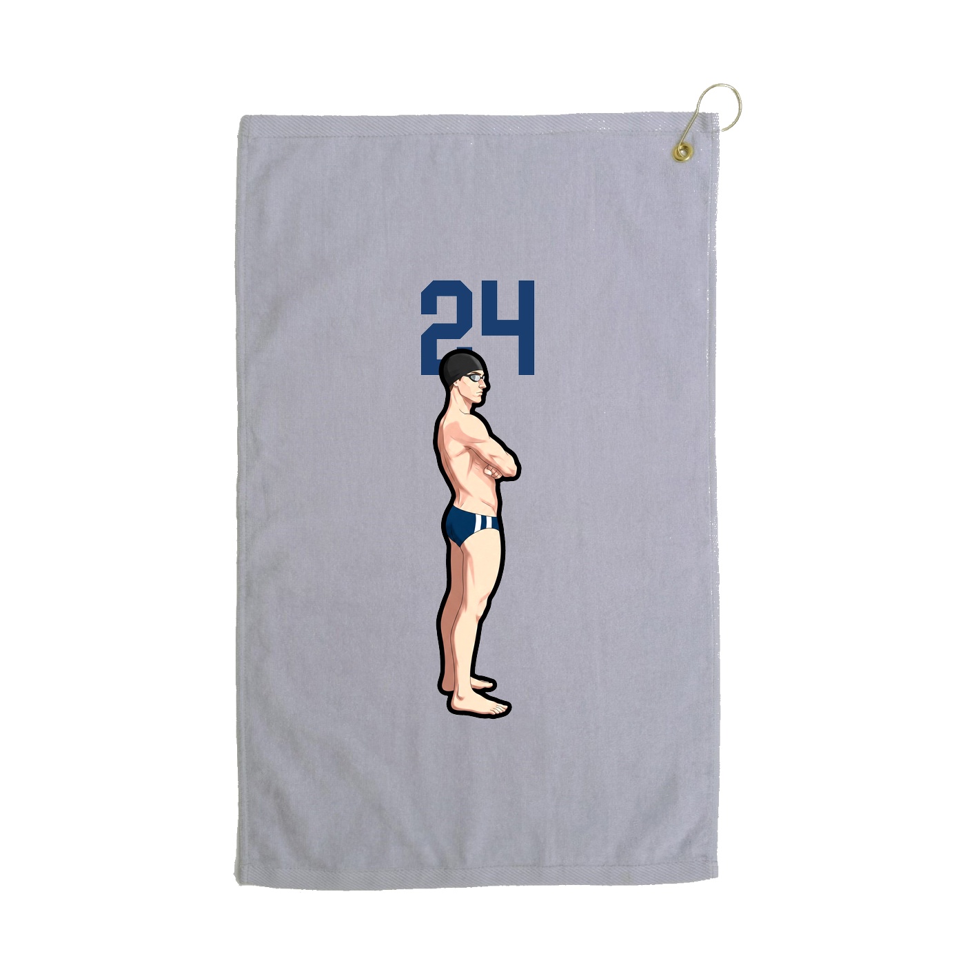 Golf Towel — Number Top in Grey