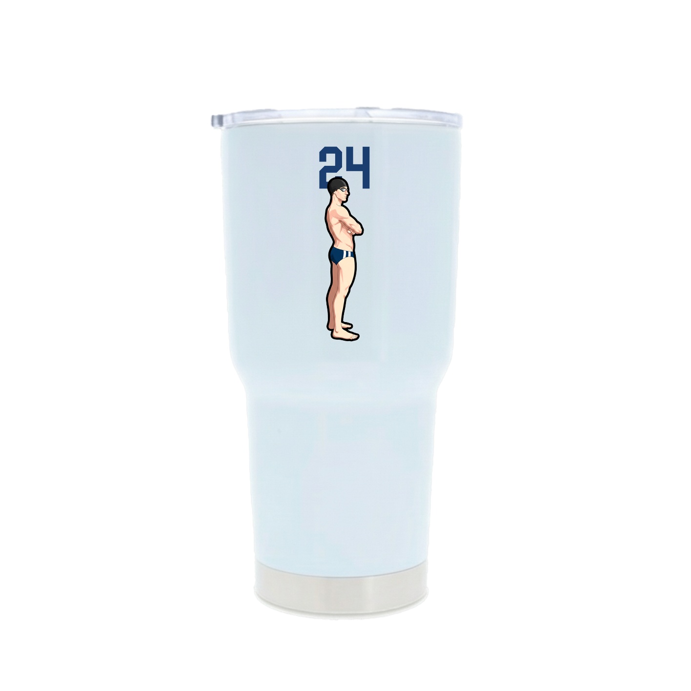 30oz Stainless Steel Tumbler — Number Top in White