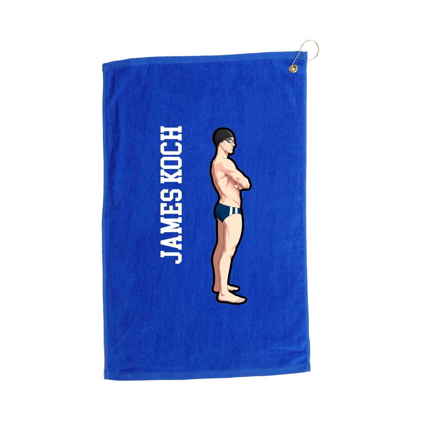 Golf Towel — Name Vertical in Royal