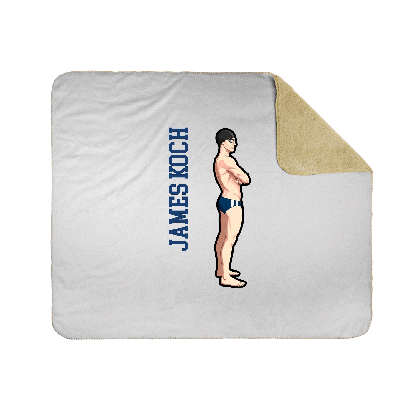 Throw Blanket — Name Vertical in White