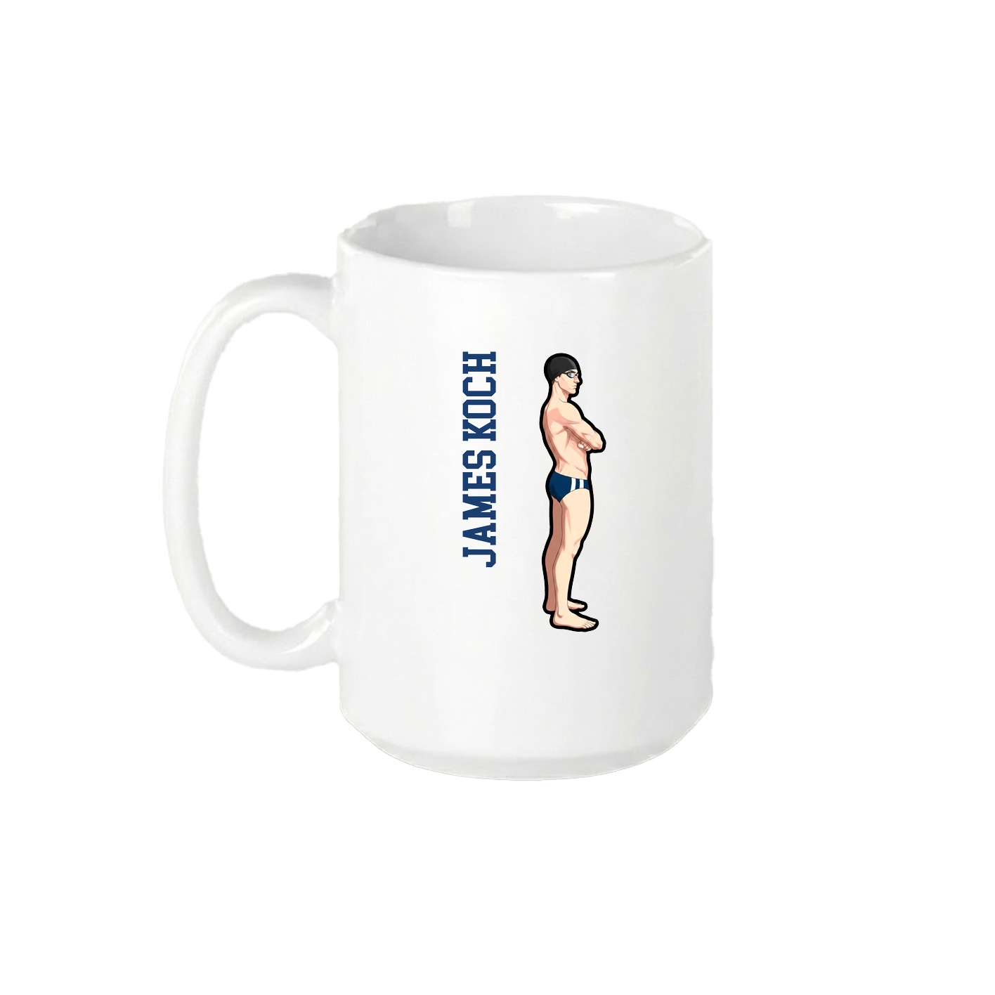 15oz Coffee Mug — Name Vertical in White