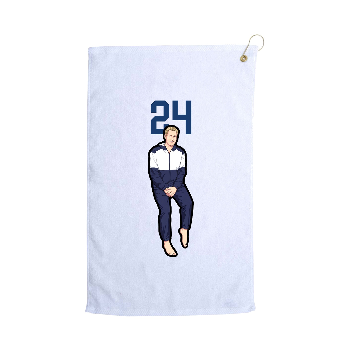 Golf Towel — Number Top in White