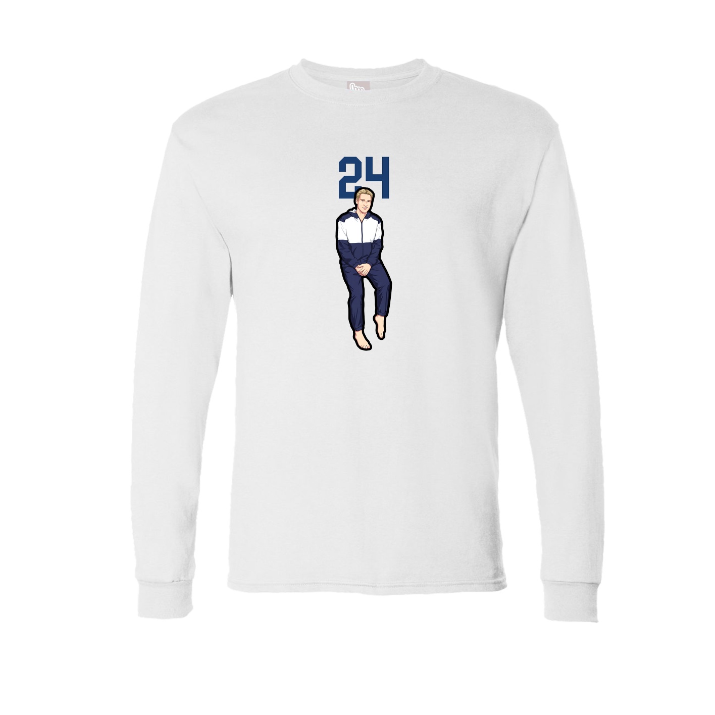 Long Sleeve Tee — Number Top in White