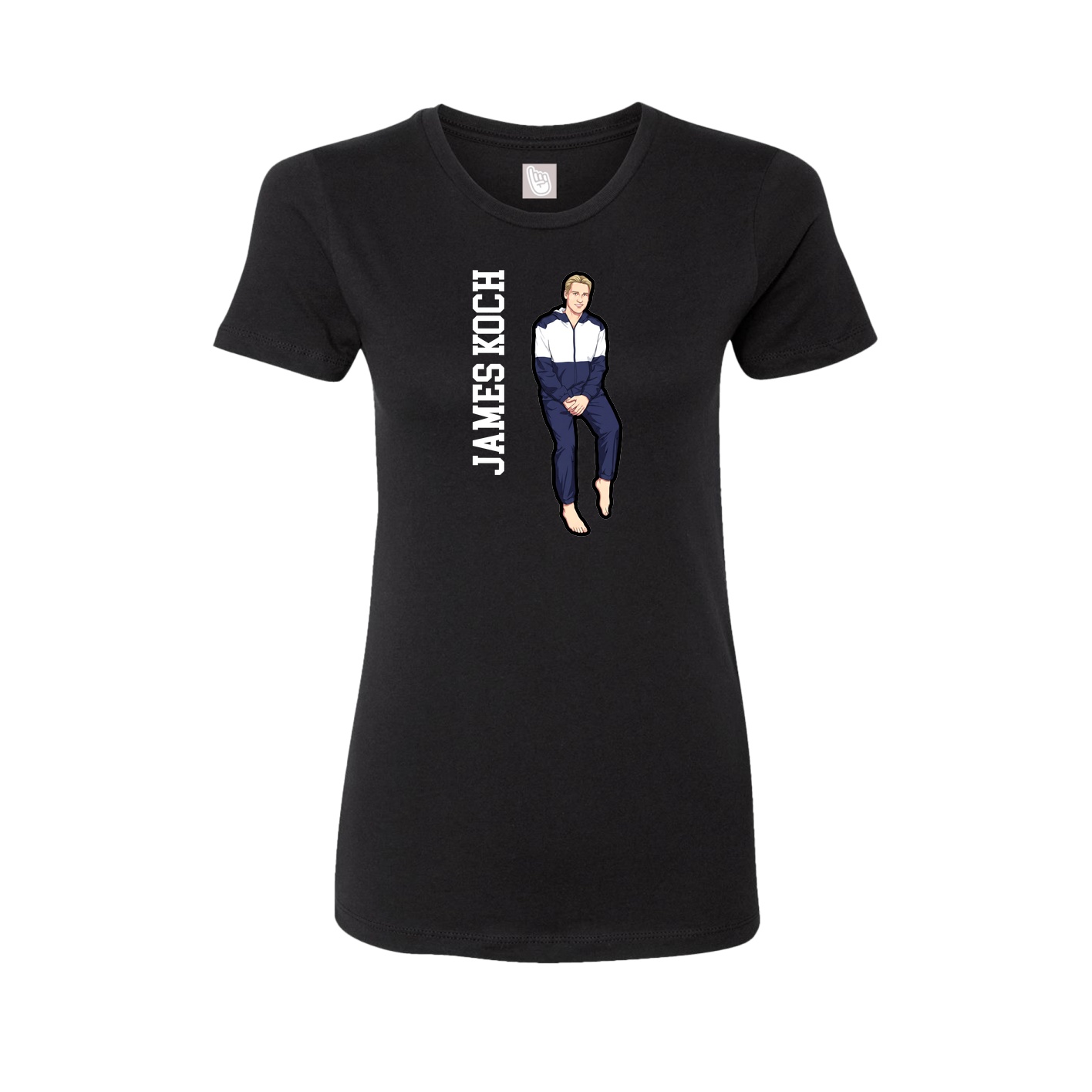Womens Tee — Name Vertical in Black