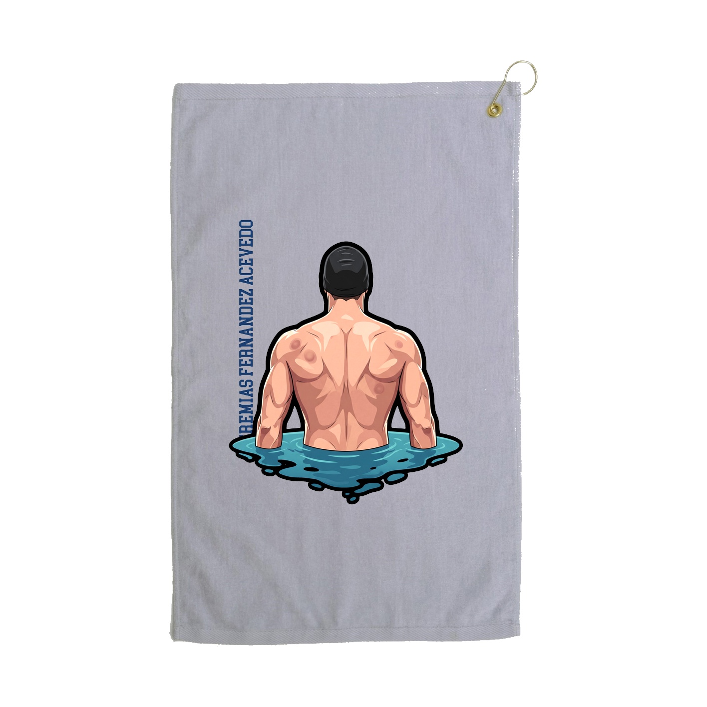 Golf Towel — Name Vertical in Grey