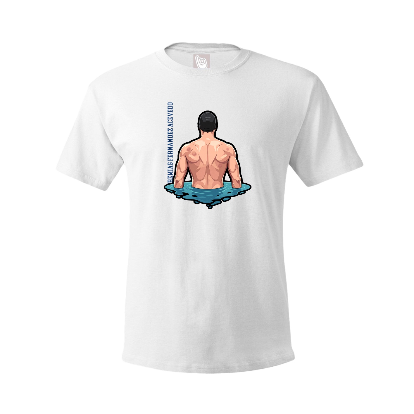 Tee — Name Vertical in White