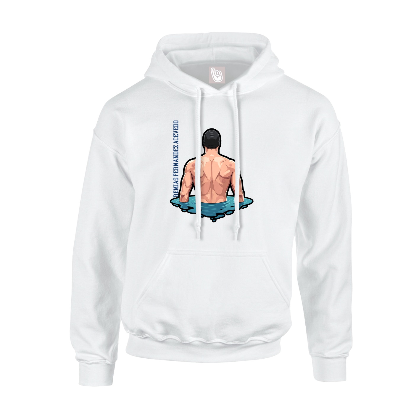 Hoodie — Name Vertical in White
