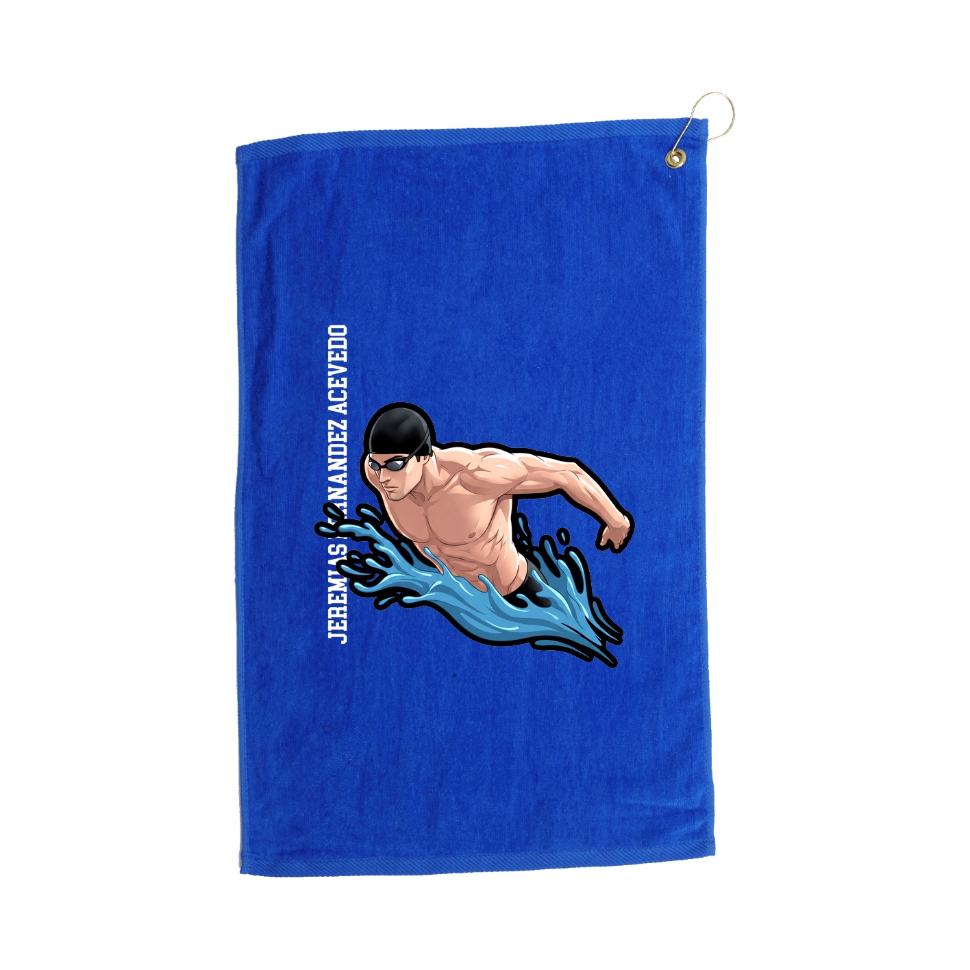 Golf Towel — Name Vertical in Royal