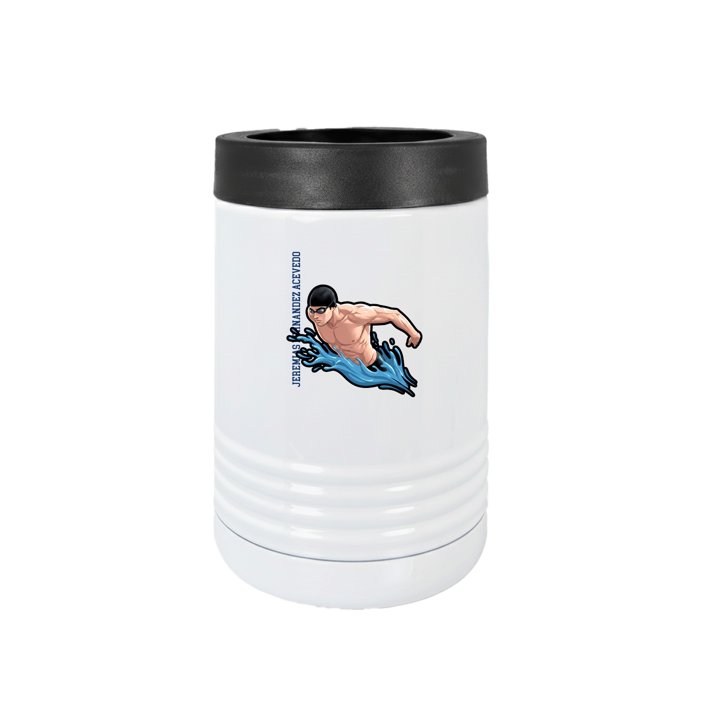 Beverage Holder — Name Vertical in White