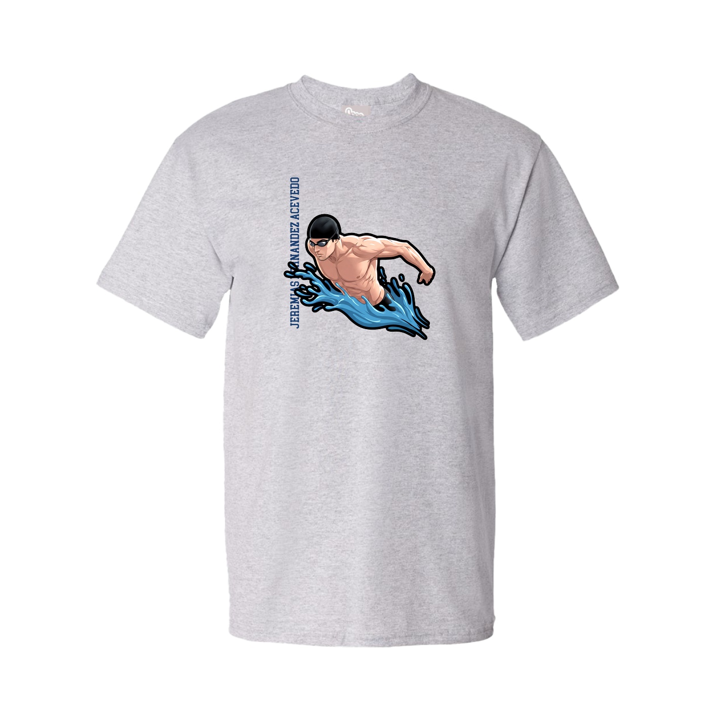 Tee — Name Vertical in Grey