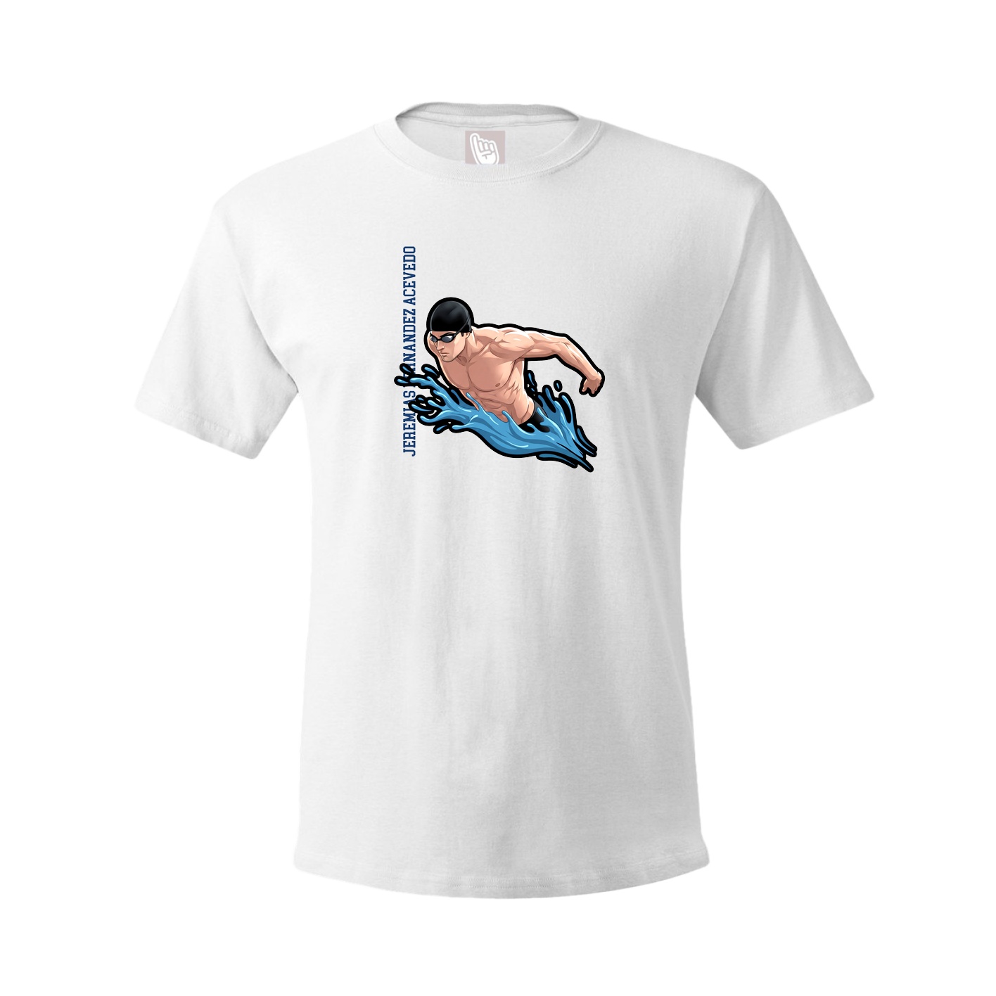 Tee — Name Vertical in White