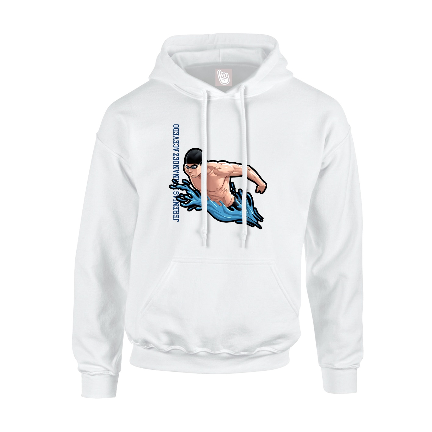 Hoodie — Name Vertical in White