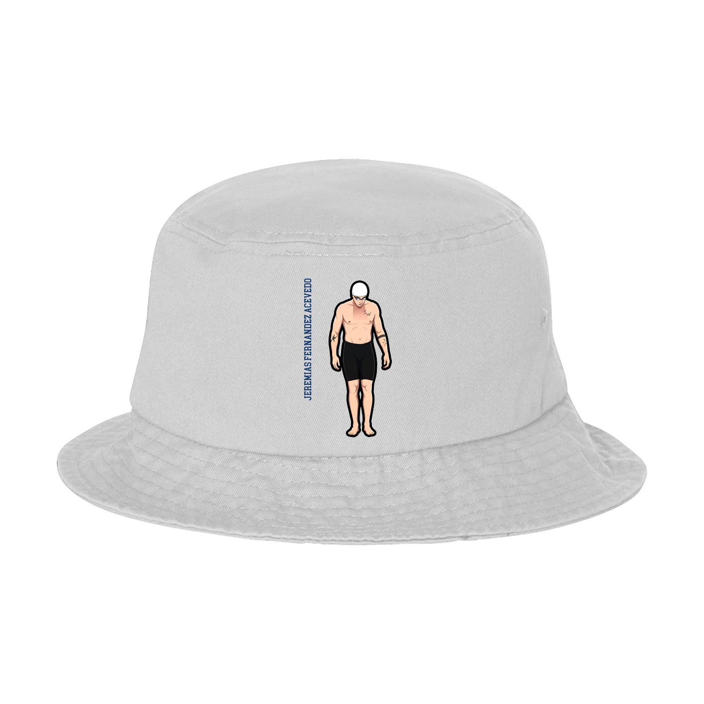 Bucket Cap — Name Vertical in White