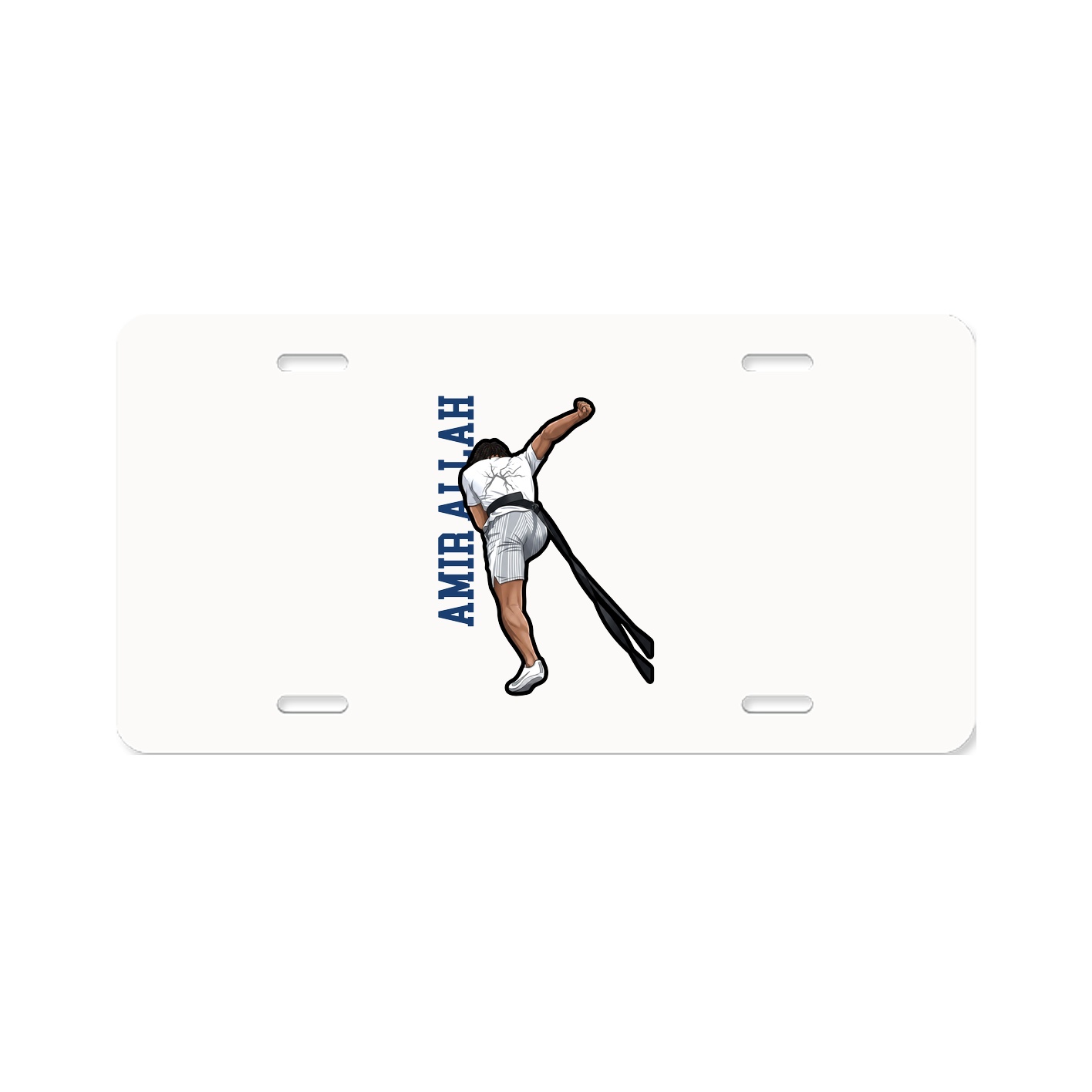 License Plate — Name Vertical in Classic
