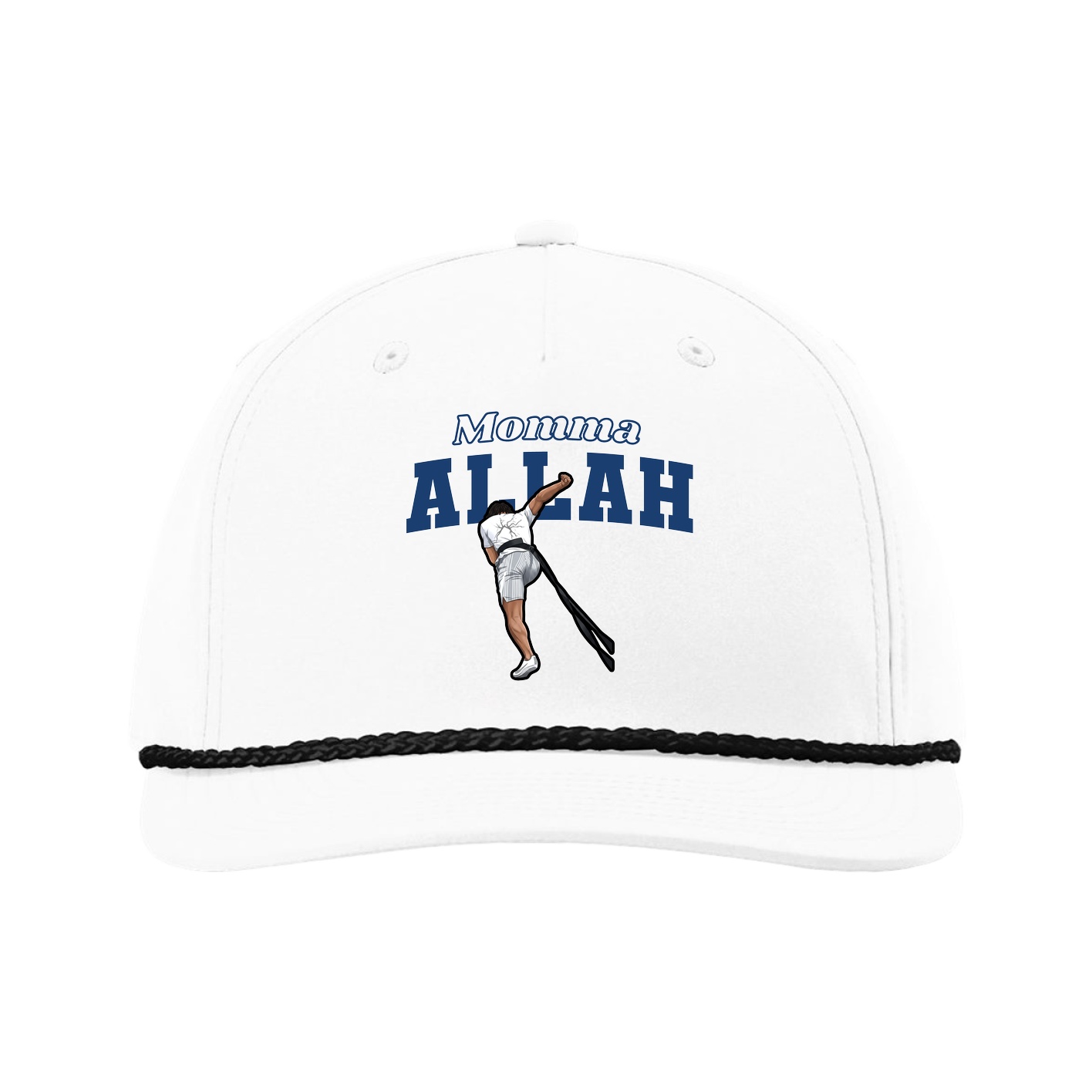 Five-Panel Classic Rope Cap — Mothers Day Block in White