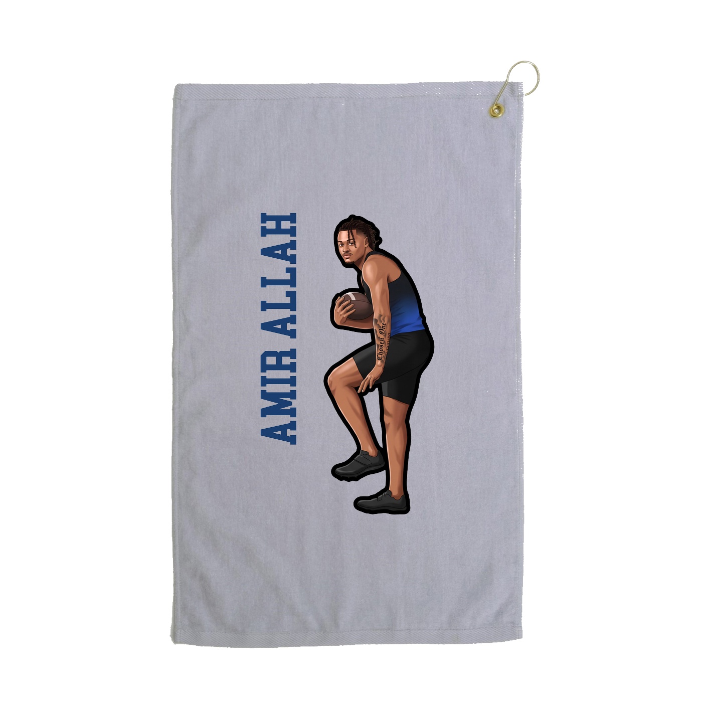 Golf Towel — Name Vertical in Grey