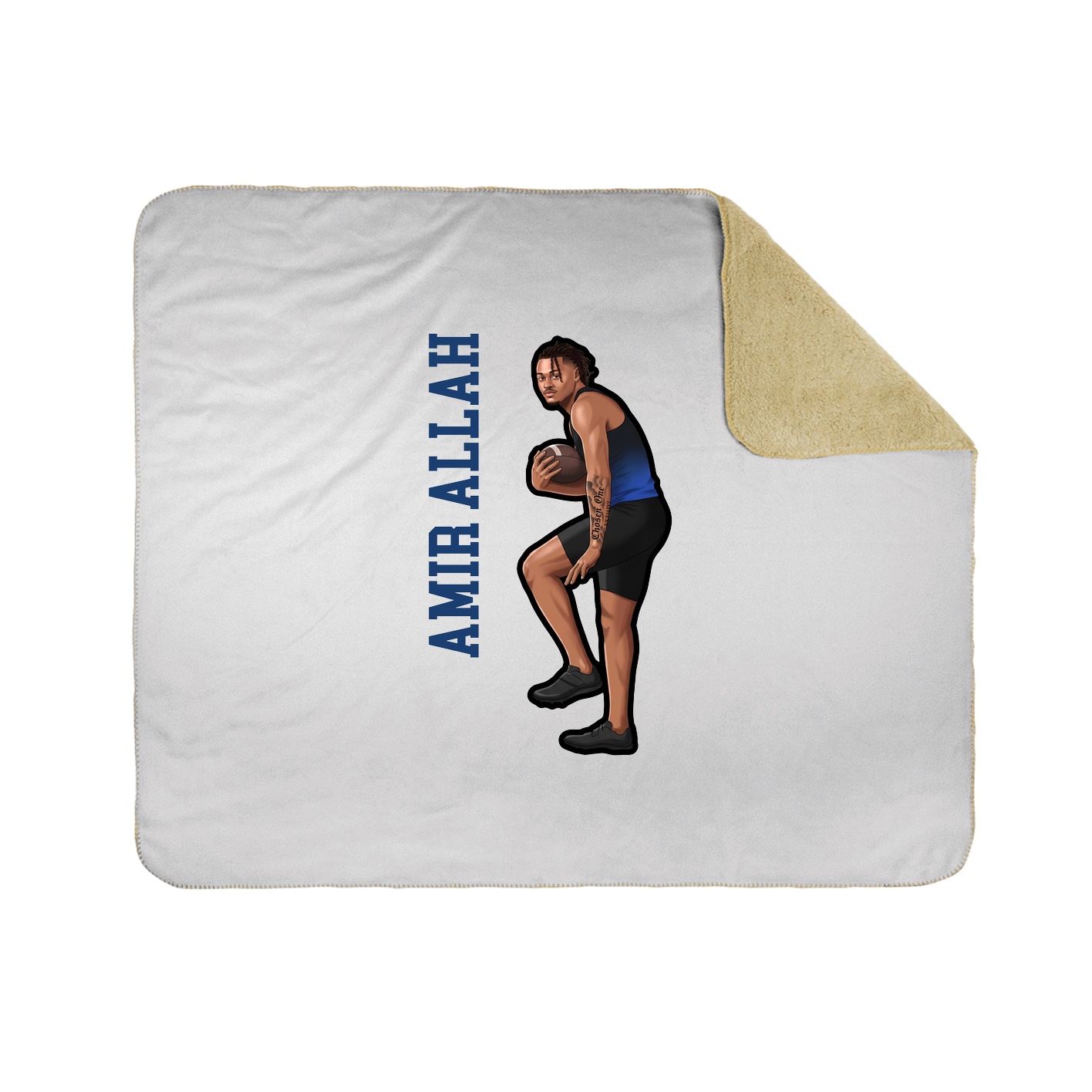 Throw Blanket — Name Vertical in White