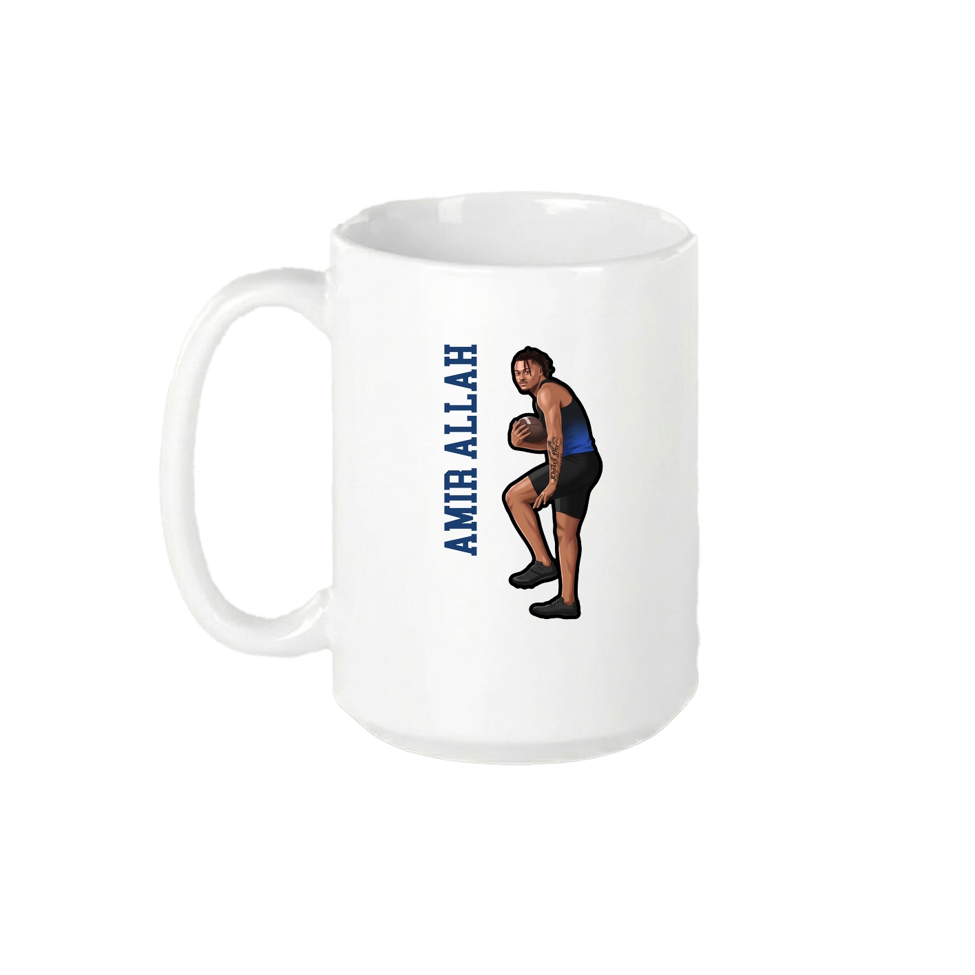 15oz Coffee Mug — Name Vertical in White