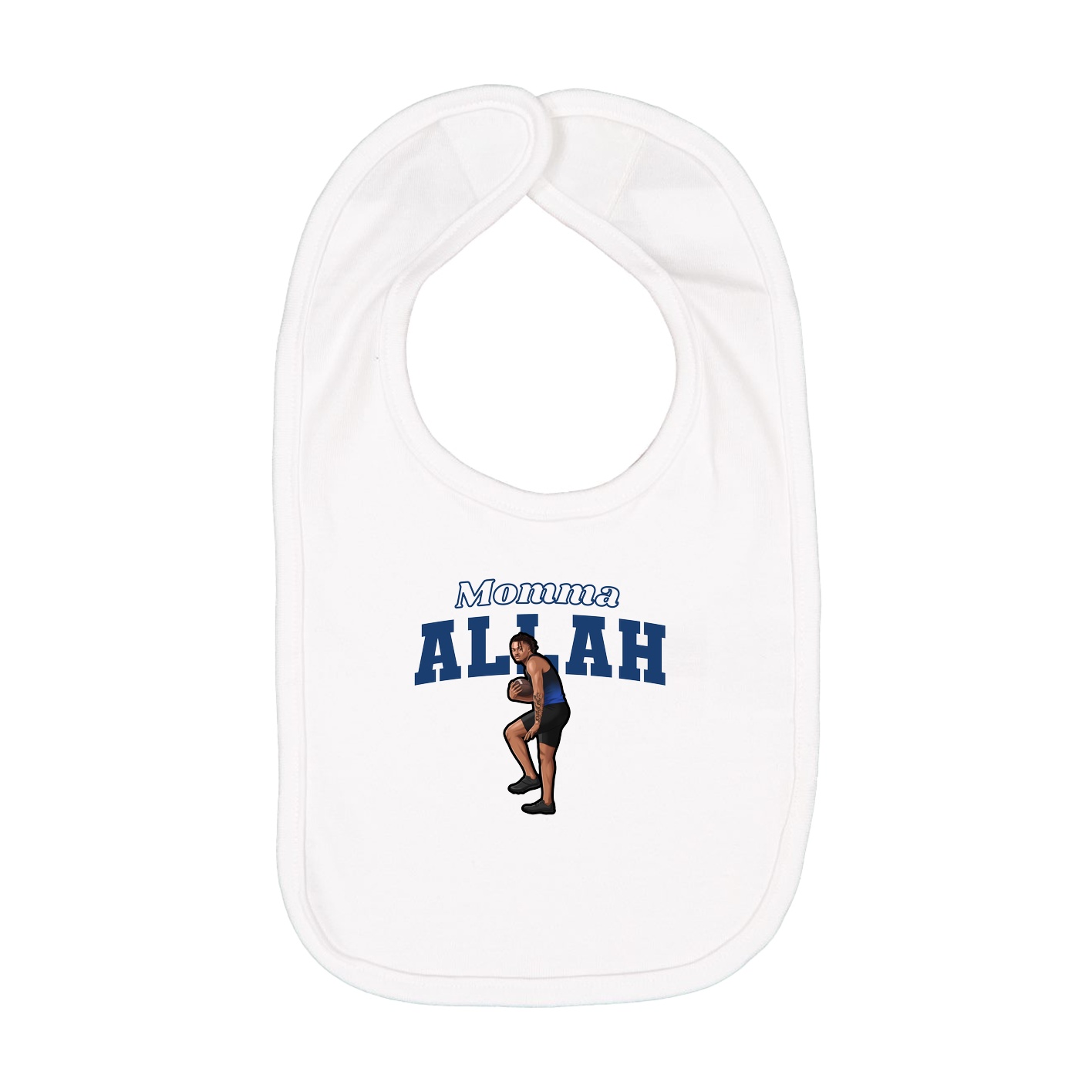Infant Bib — Mothers Day Block in White