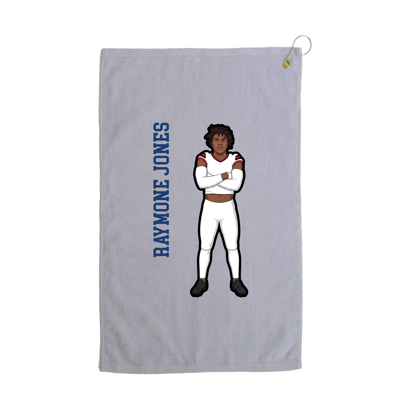 Golf Towel — Name Vertical in Grey