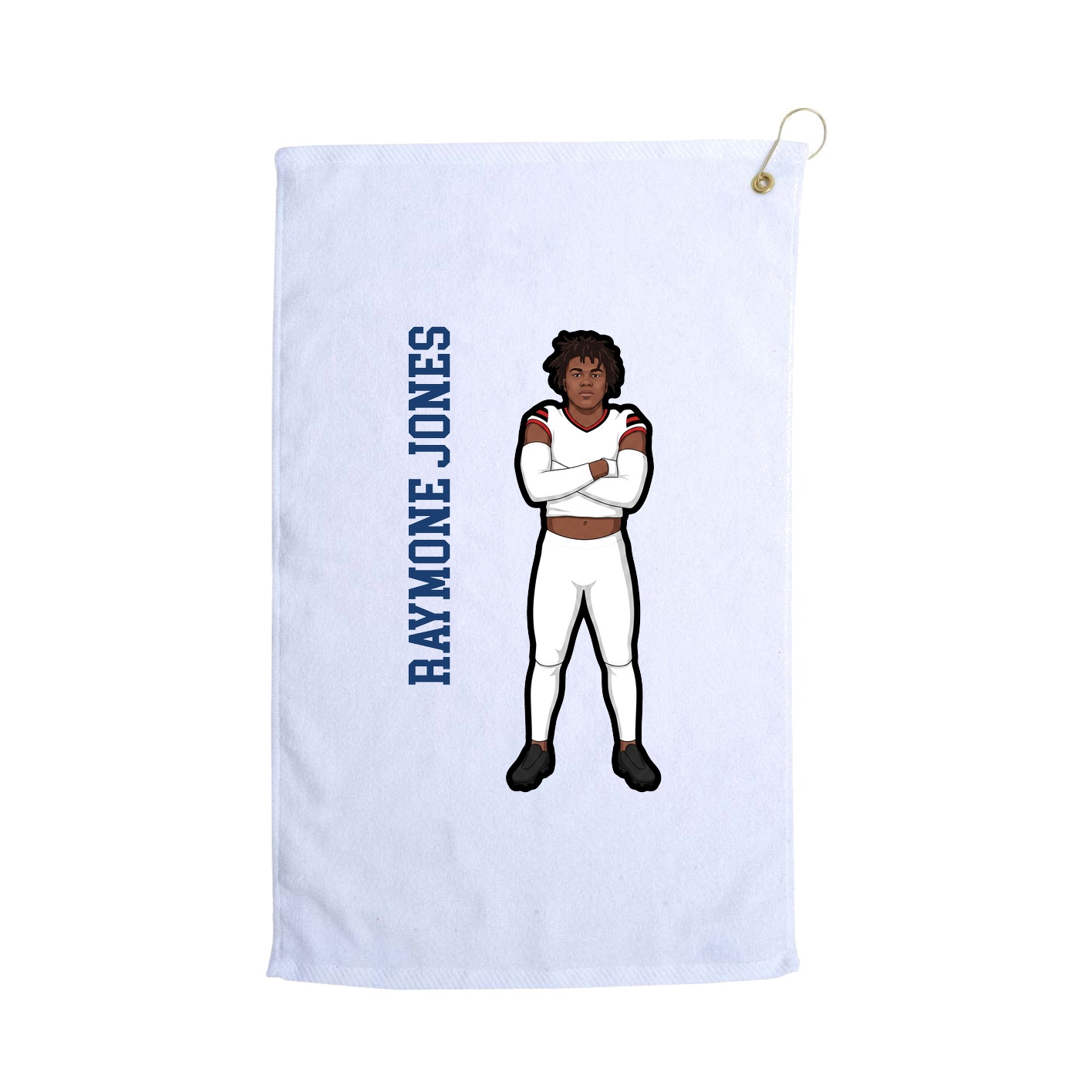 Golf Towel — Name Vertical in White
