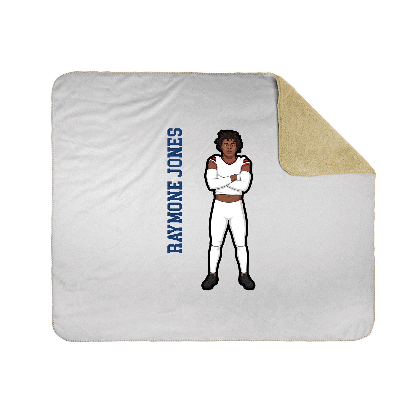 Throw Blanket — Name Vertical in White