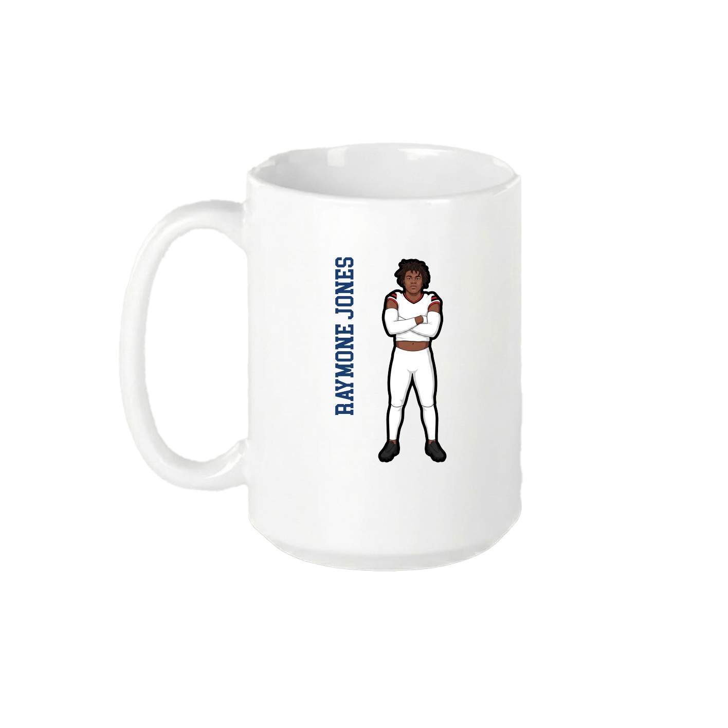 15oz Coffee Mug — Name Vertical in White