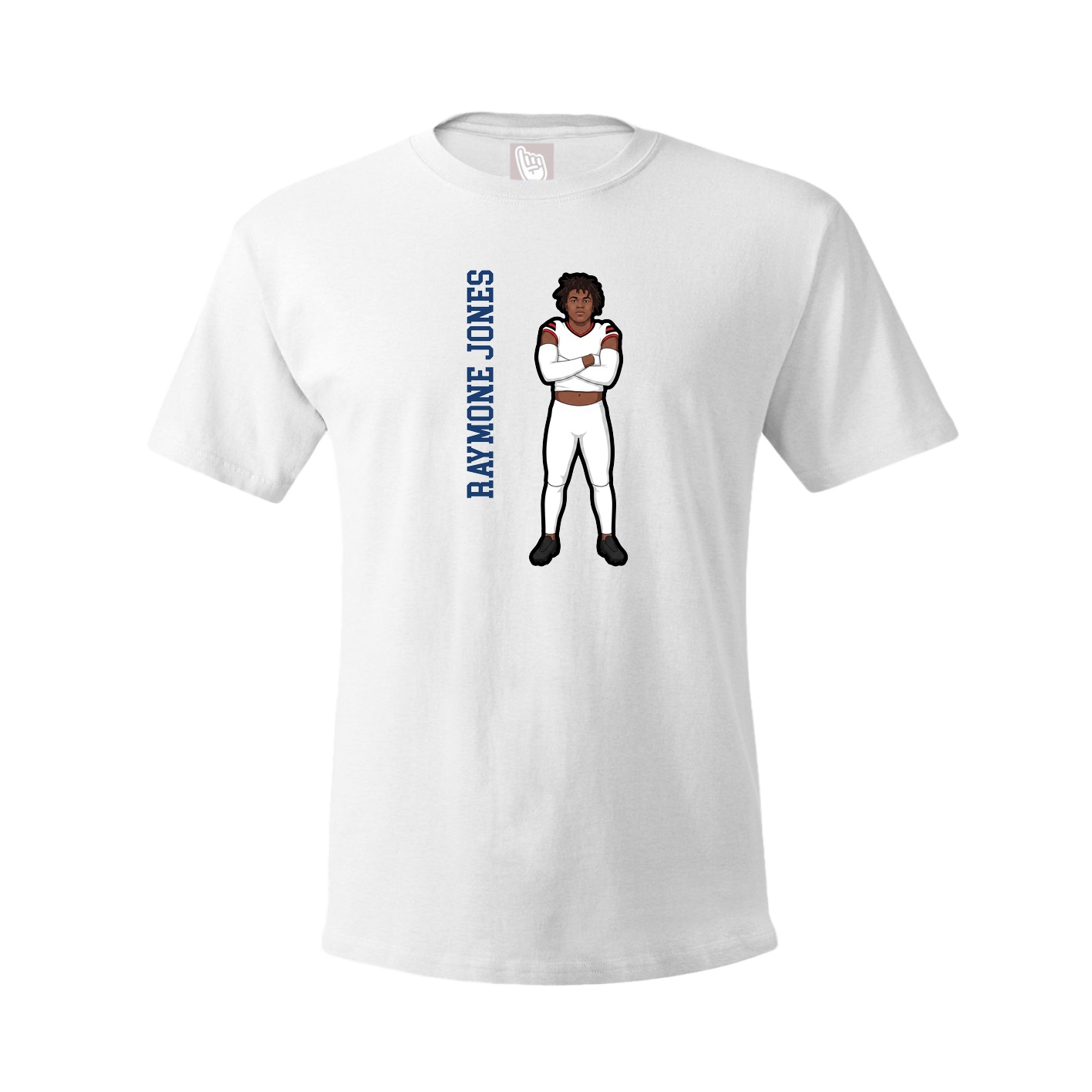 Tee — Name Vertical in White